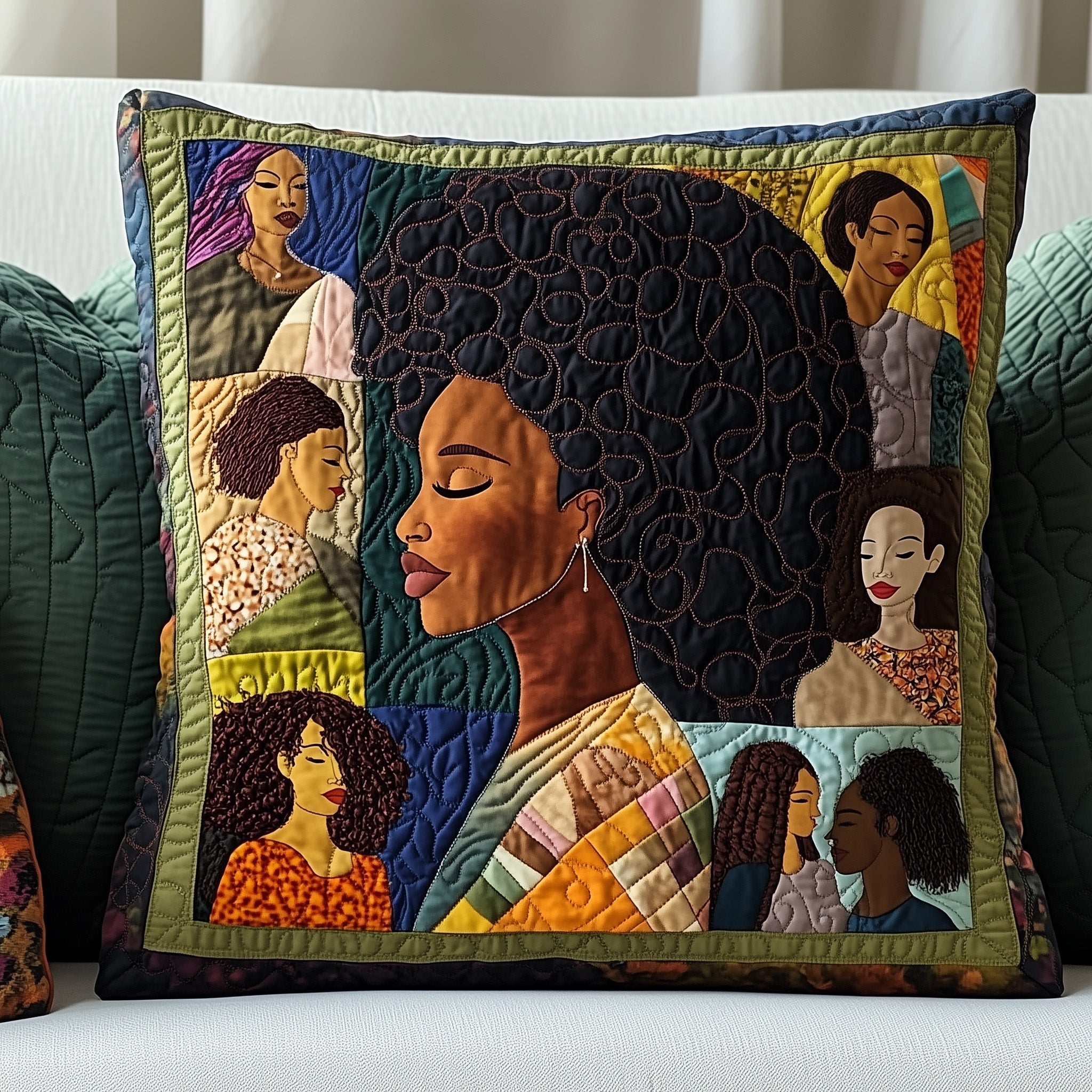 Divine Melanin Quilted Pillow Case Pillow Protector CoverMelanin Themed Gifts For Female