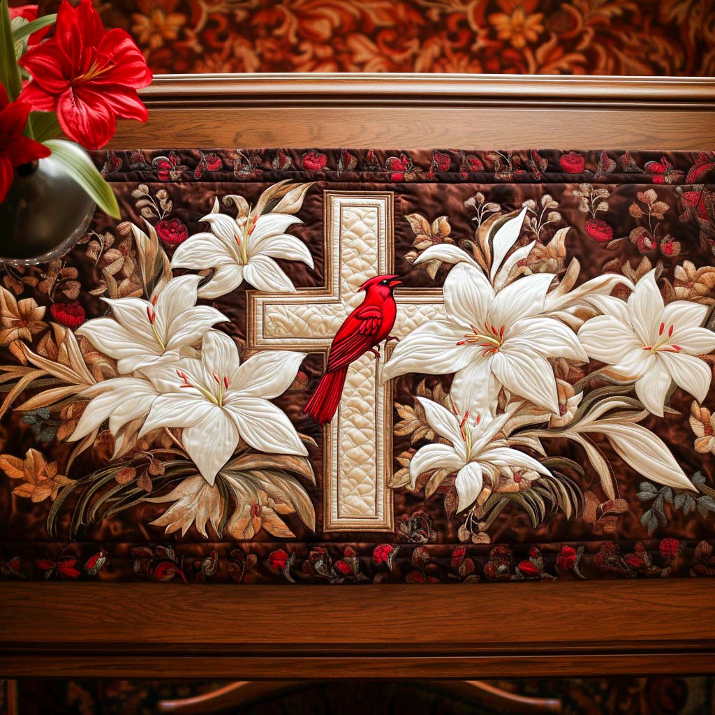 Divine Messenger Quilted Table Runner Christmas Dining Room Decor Unique Religious Gifts