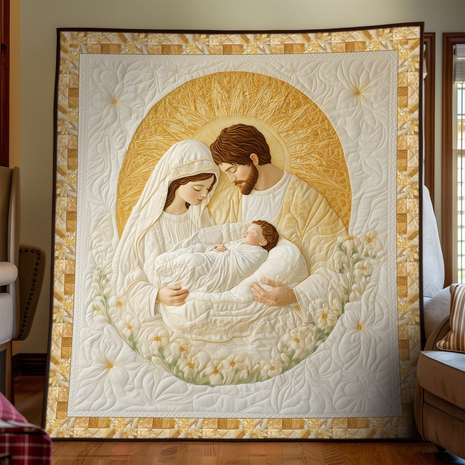 Divine Nativity Quilted Blanket Christian Christmas Gifts