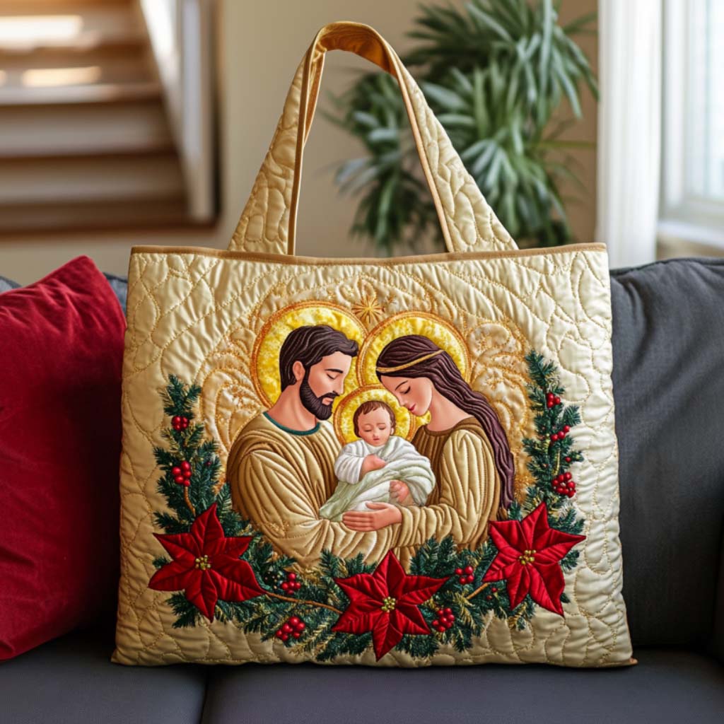 Divine Night Quilted Tote Bag Christian Christmas Gifts