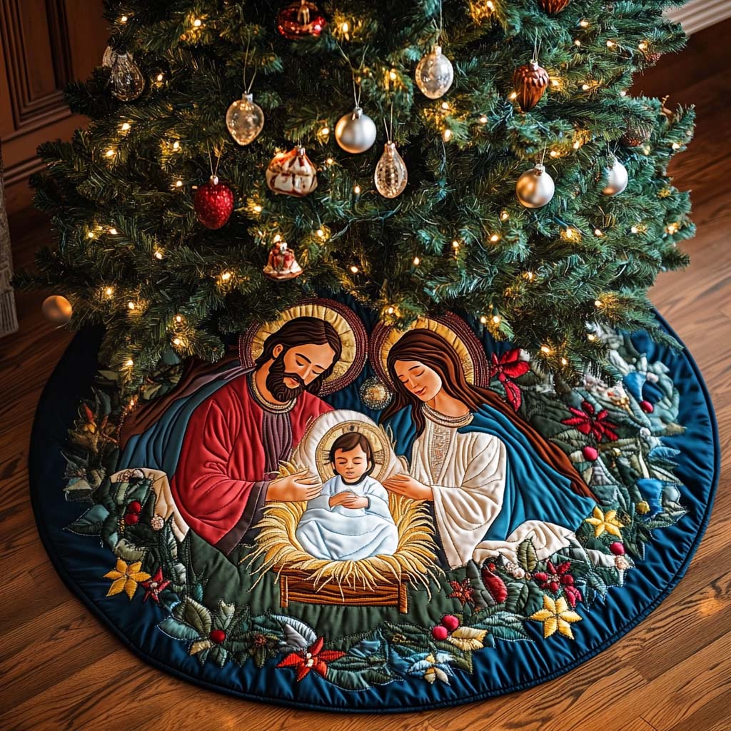 Divine Peace Christmas Quilted Tree Skirt Christmas Tree Skirt Mini Best Daughter Christmas Gifts