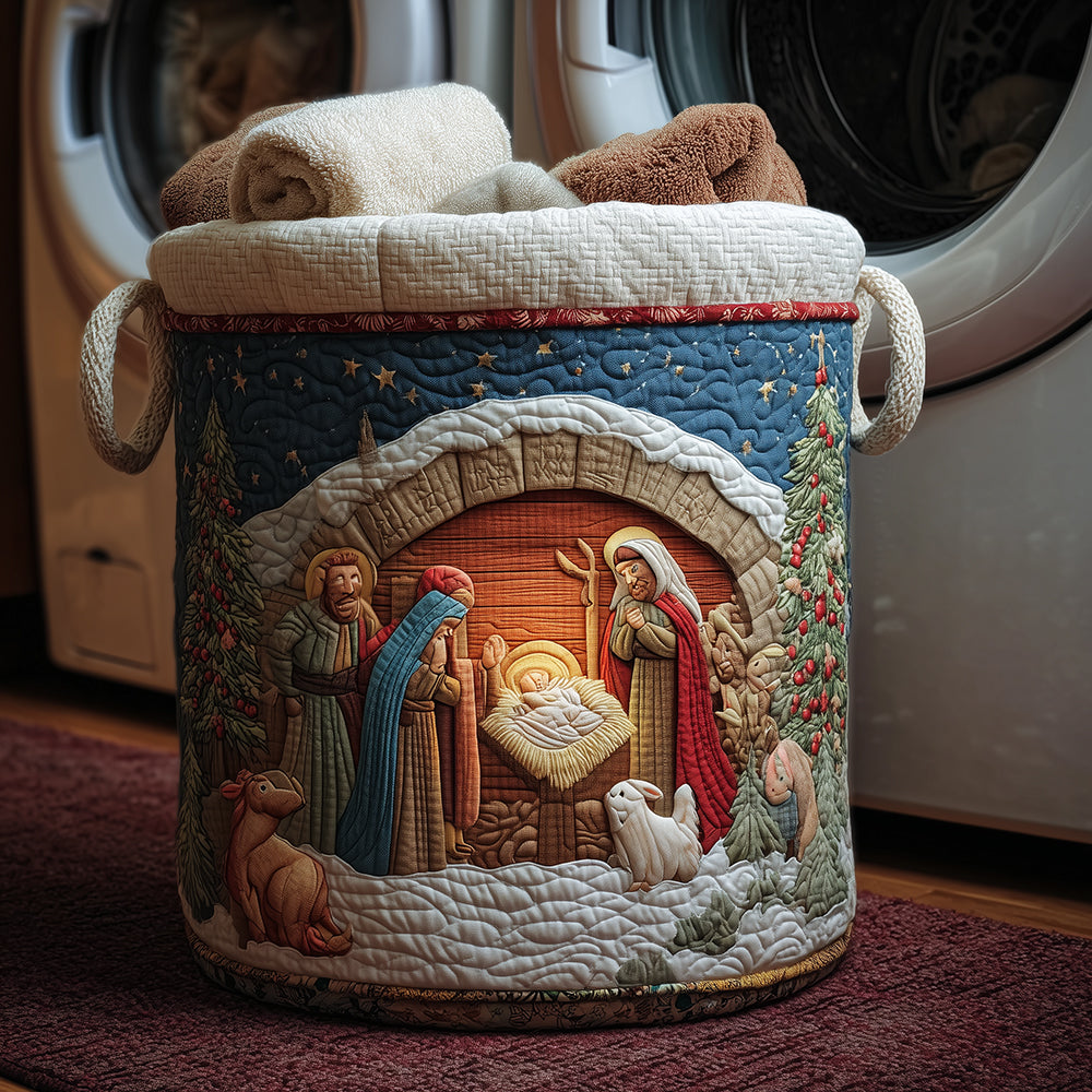 Divine Peace Quilted Laundry Basket Merch For Friends