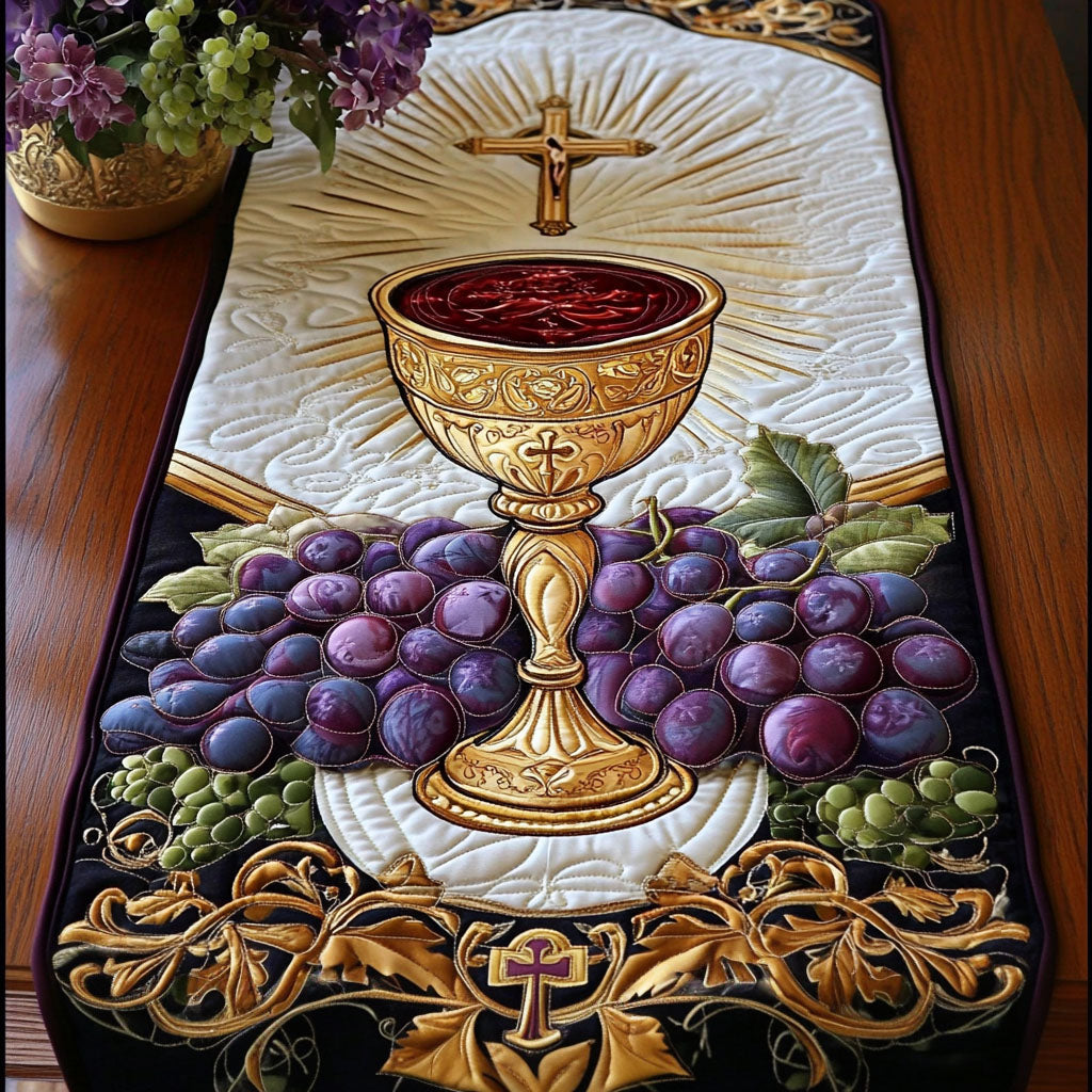 Divine Radiance Quilted Table Runner Festive Table Runners Christmas Presents For Christians