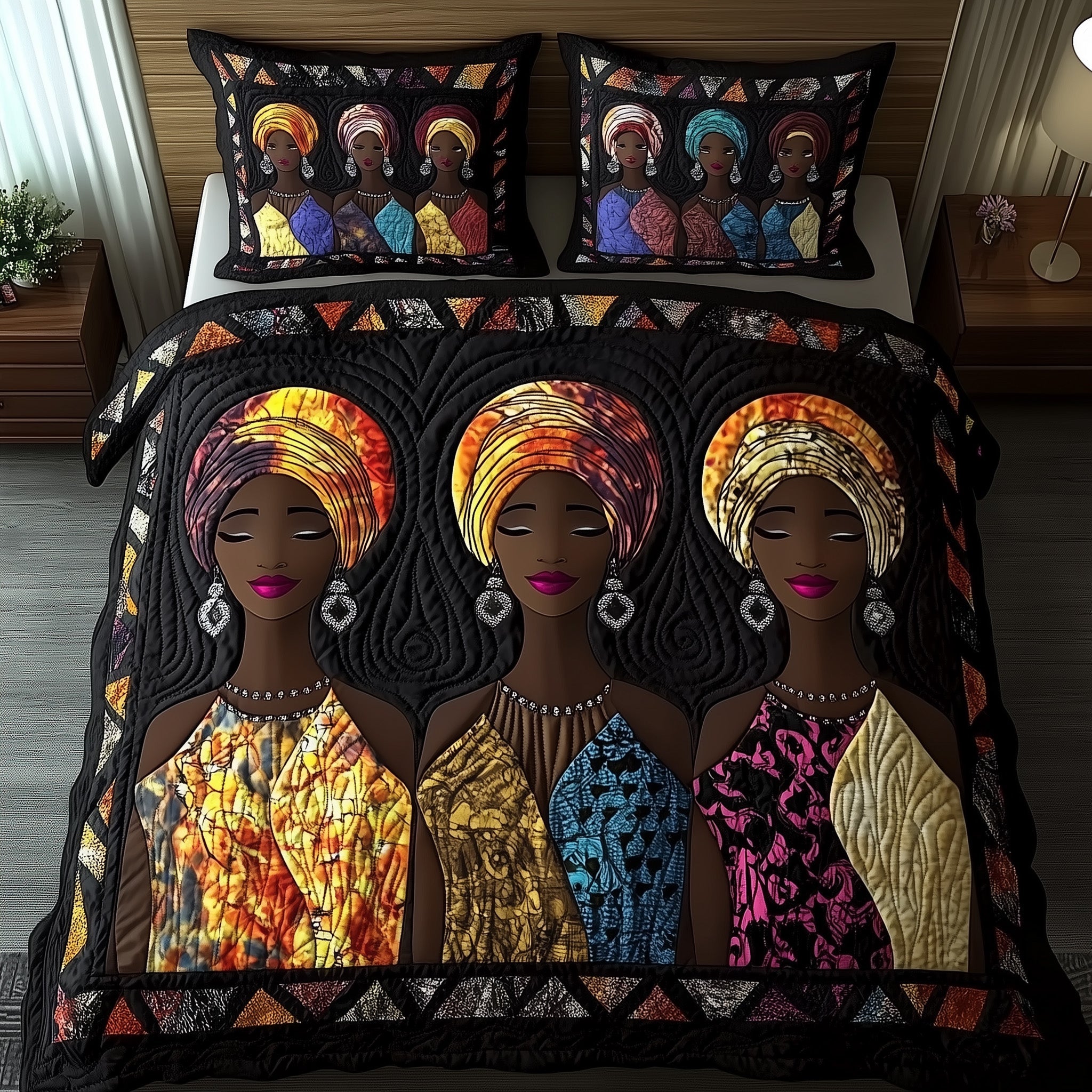 Divine Roots Quilted Bedding Set Duvet Cover Bedspread Best African American Gifts For Wife
