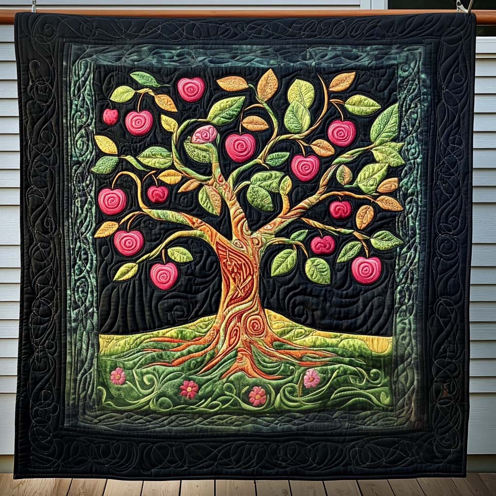 Divine Roots Quilted Blanket Tree Of Life Throw Blanket