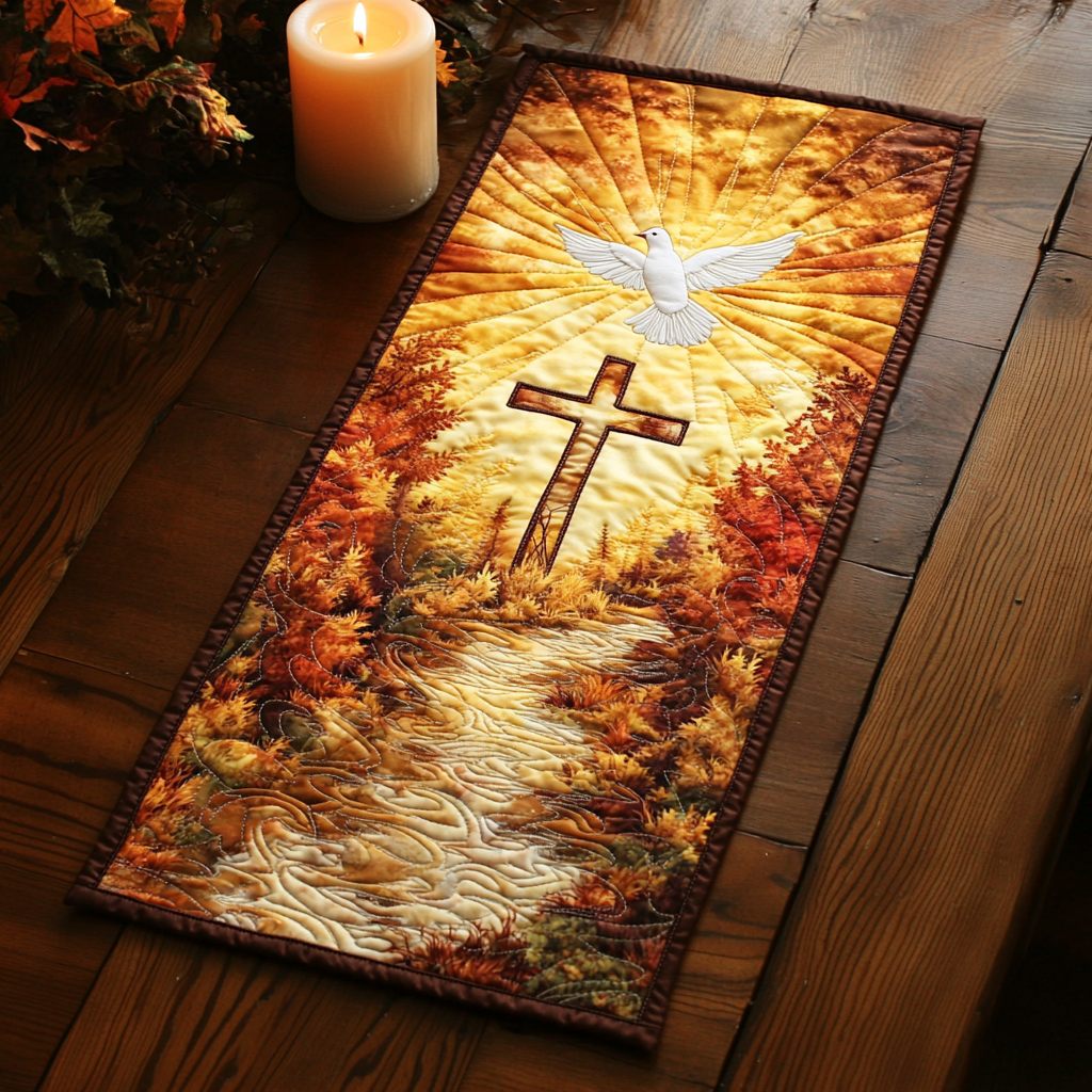 Divine Roots Quilted Table Runner Dining Room Centerpieces Unique Christian Gifts