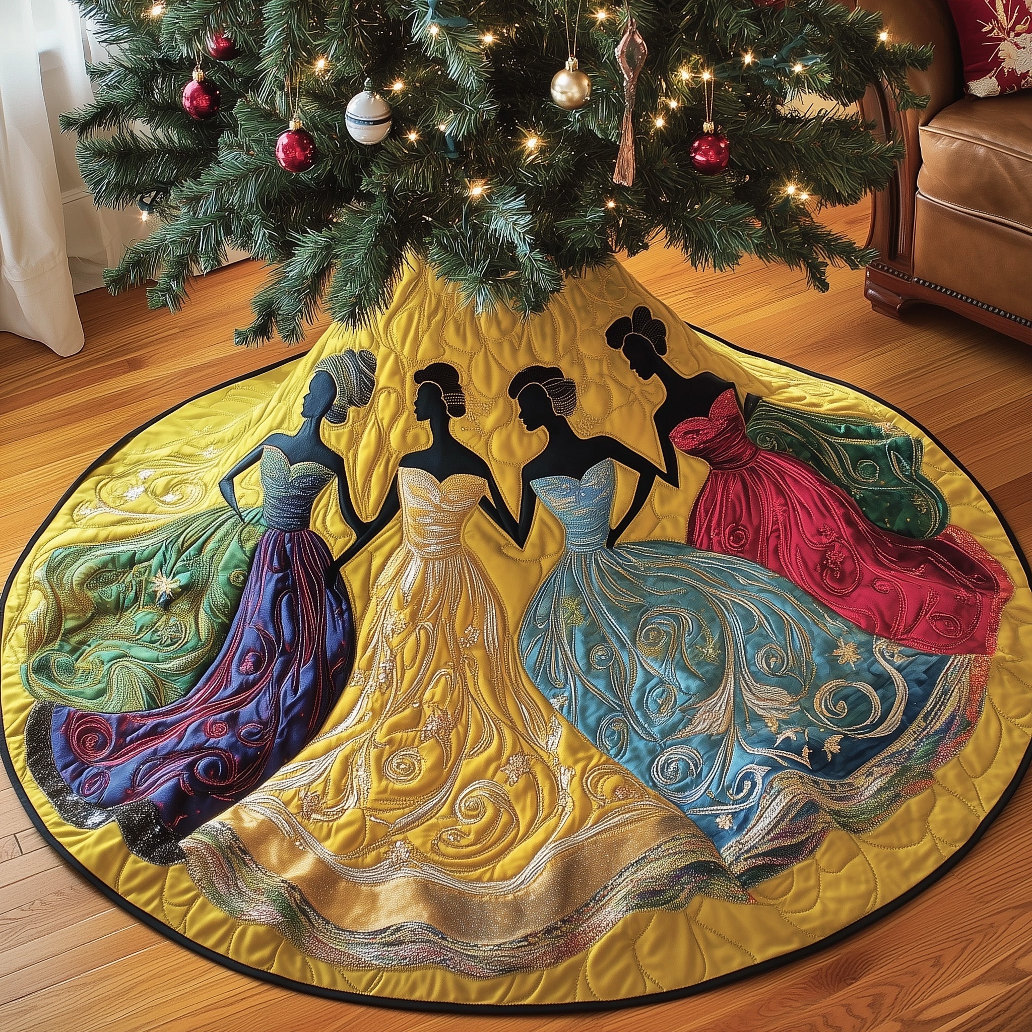Divine Roots Quilted Tree Skirt Unique Gift Merch For Friends