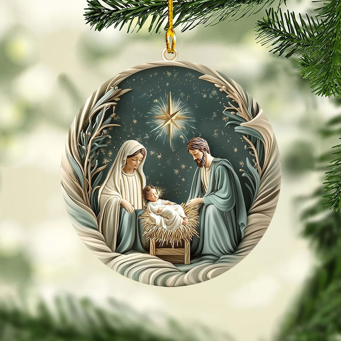 Divine Silent Night Nativity Christmas Ornament Tree Decoration Presents For Girl