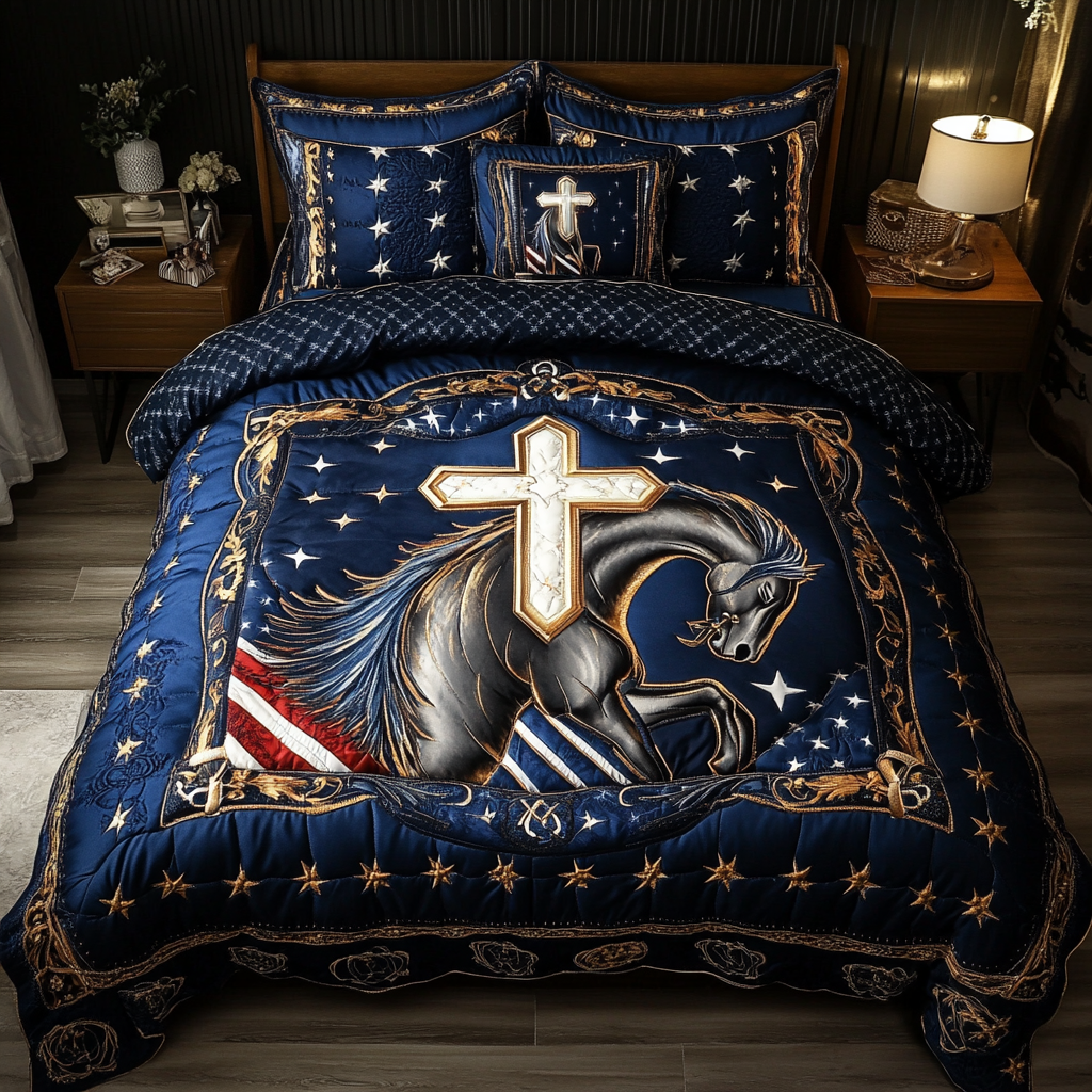 Divine Strength Quilted Bedding Set Gift Ideas For Horse Owners