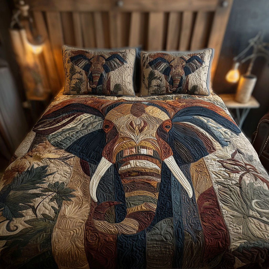 Divine Trunk Quilted Bedding Set Christmas Duvet Cover Best Unique Gifts For Elephant Lovers