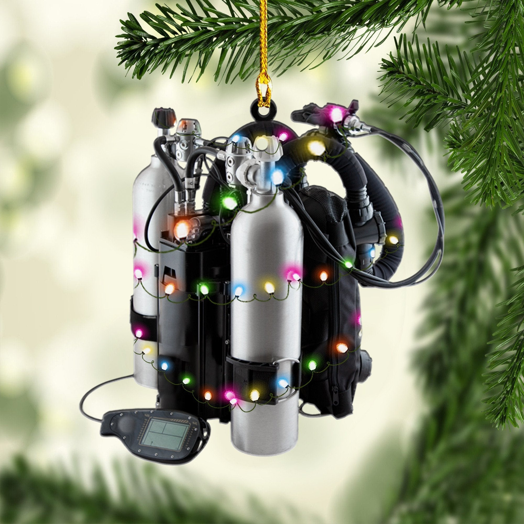 Diving Christmas Shaped Acrylic Ornaments Perfect Gift for Scuba Diver