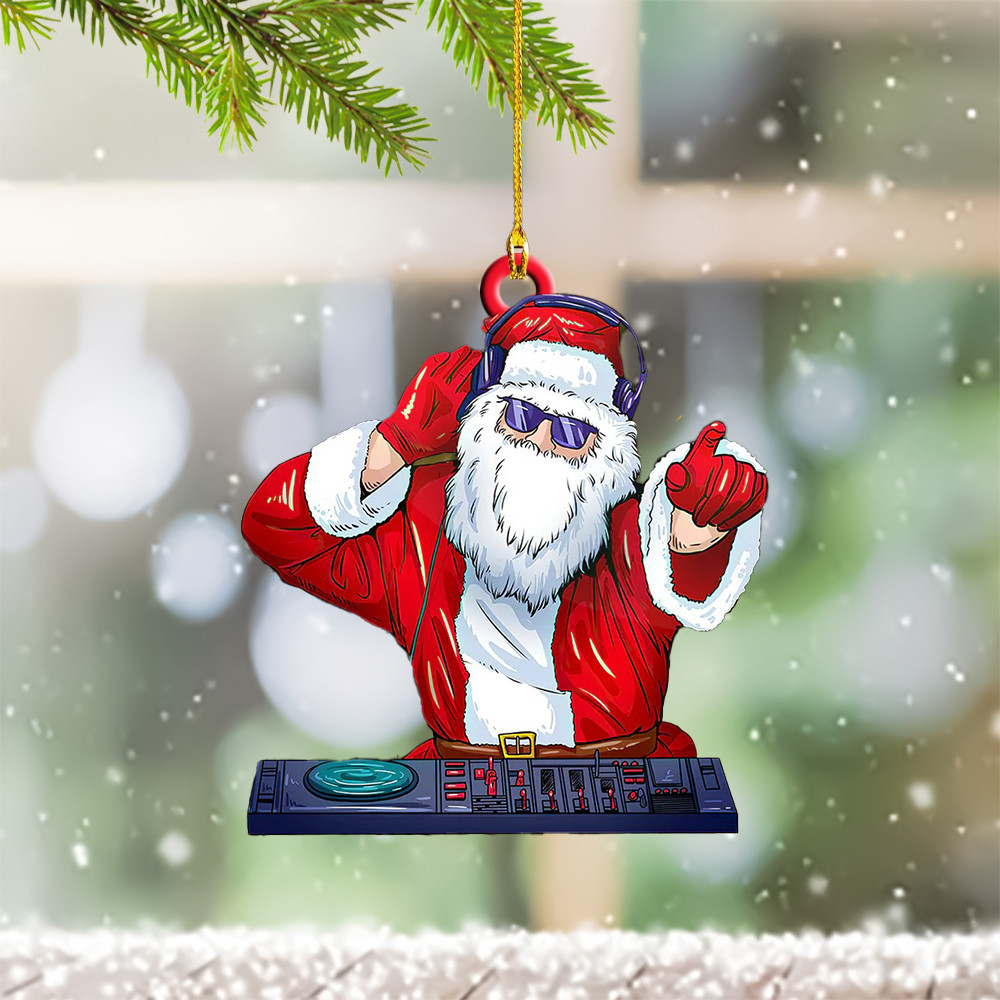 Dj Santa Ornament Funny Christmas Tree Decoration Gifts For Dj Lovers