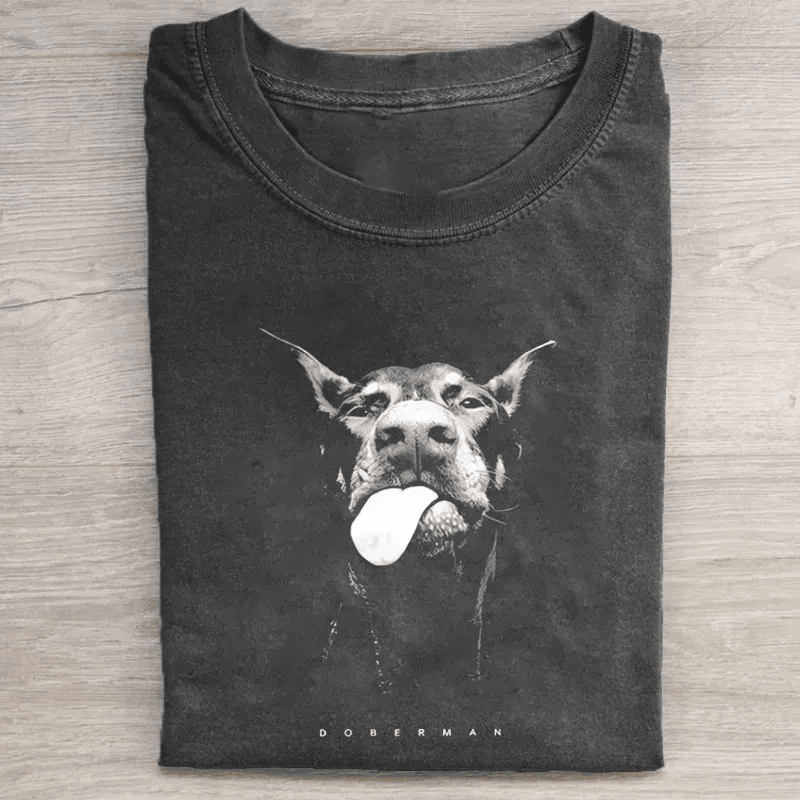 Doberman Funny Face T-Shirt Doberman Dog Lover Tee Cute Doberman Portrait Shirt Best Gift For Dog Owners