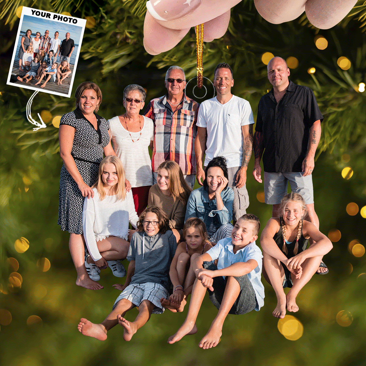 Dockside Family Personalized Photo Mica Ornament Gift For Family Family Members