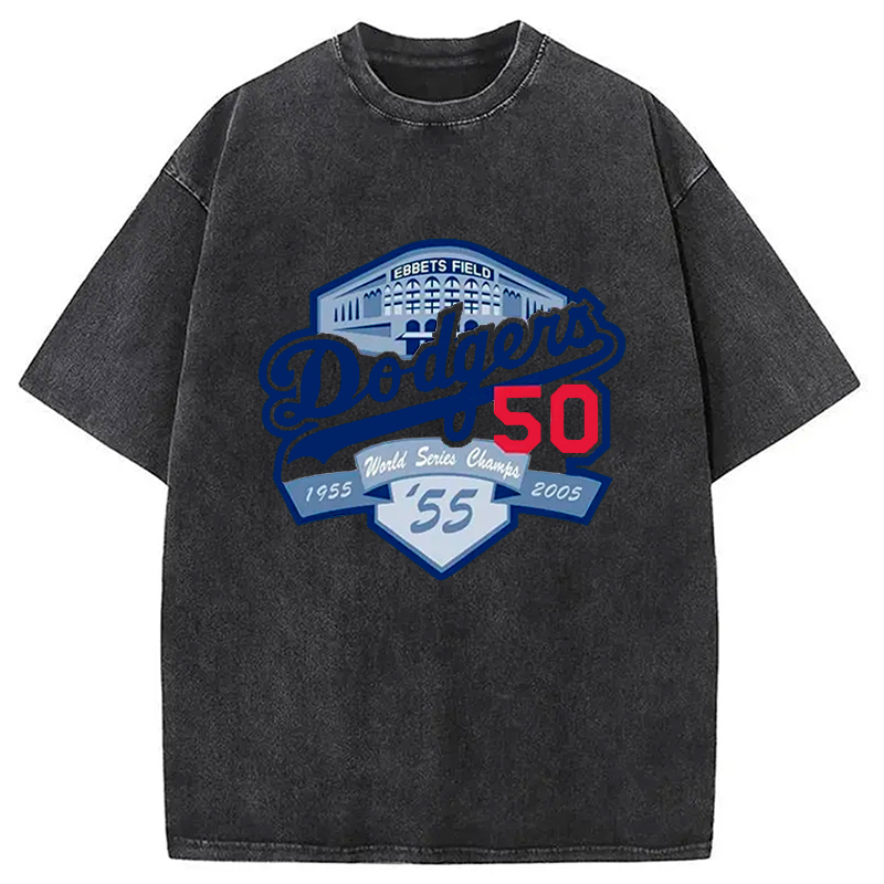 Dodger 50 Vintage Japanese Washed T-Shirt Cool Graphic Tee For Men Women Gifts For Best Friend