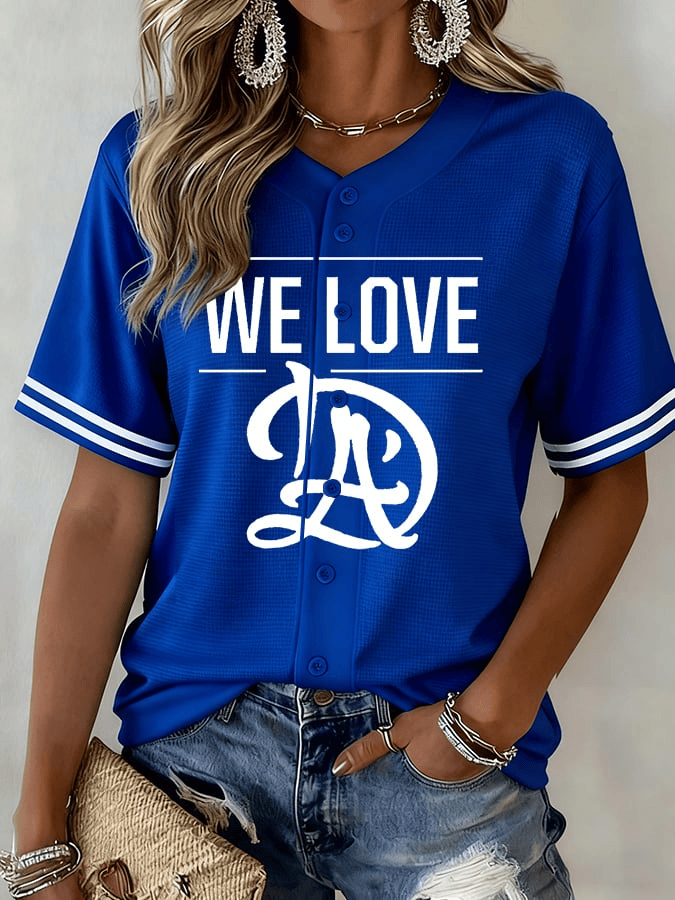 Dodger Back To Back Jersey We Love LA Print Jersey Baseball Fan Gifts for Mom
