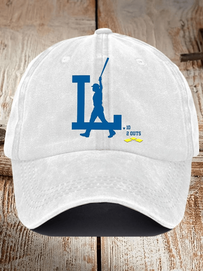 Dodger Back to Back Print Hat LA Baseball Champion Cap Dodger Merch Gift for Dad
