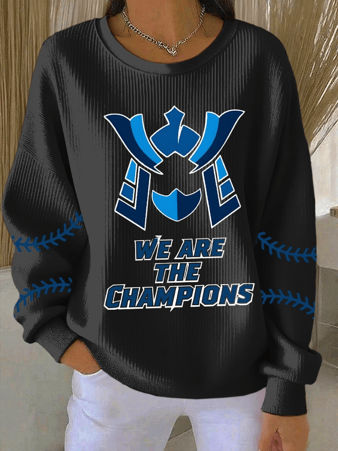 Dodger Champions Print Sweatshirt We Are Champion Crewneck Dodger Merch Sport Gifts for Wife