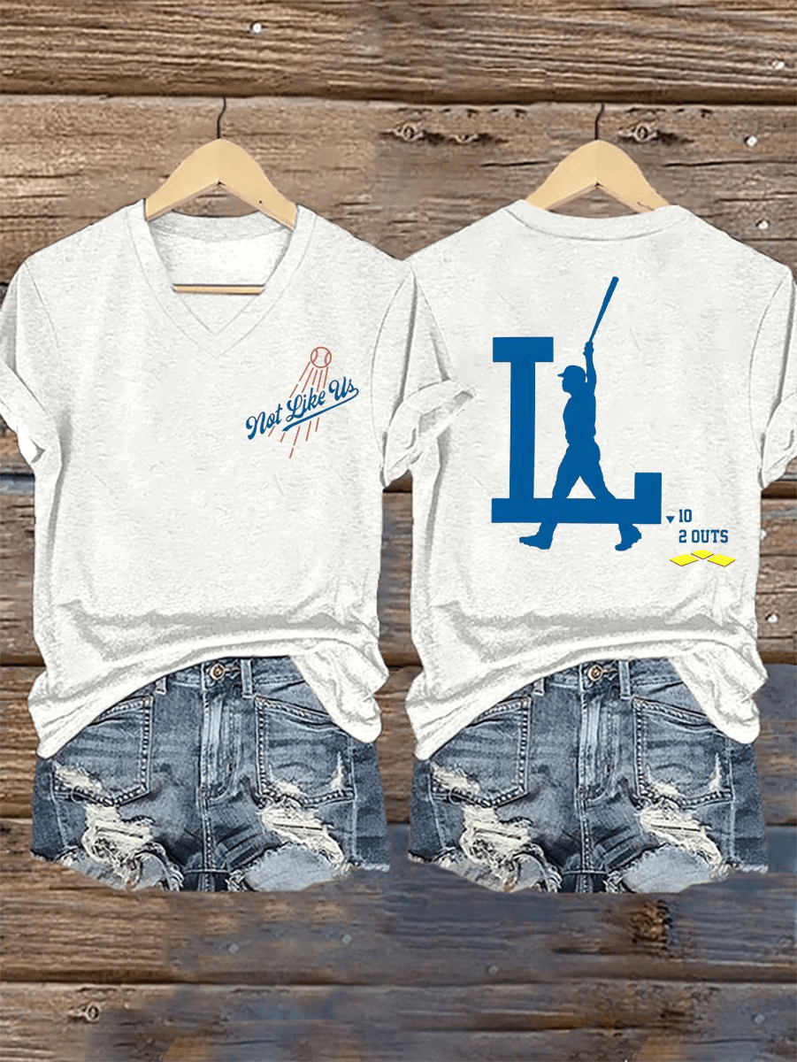 Dodger Championship Shirt Not Like Us Tee Women's Baseball Print T-Shirt Dodger Merch