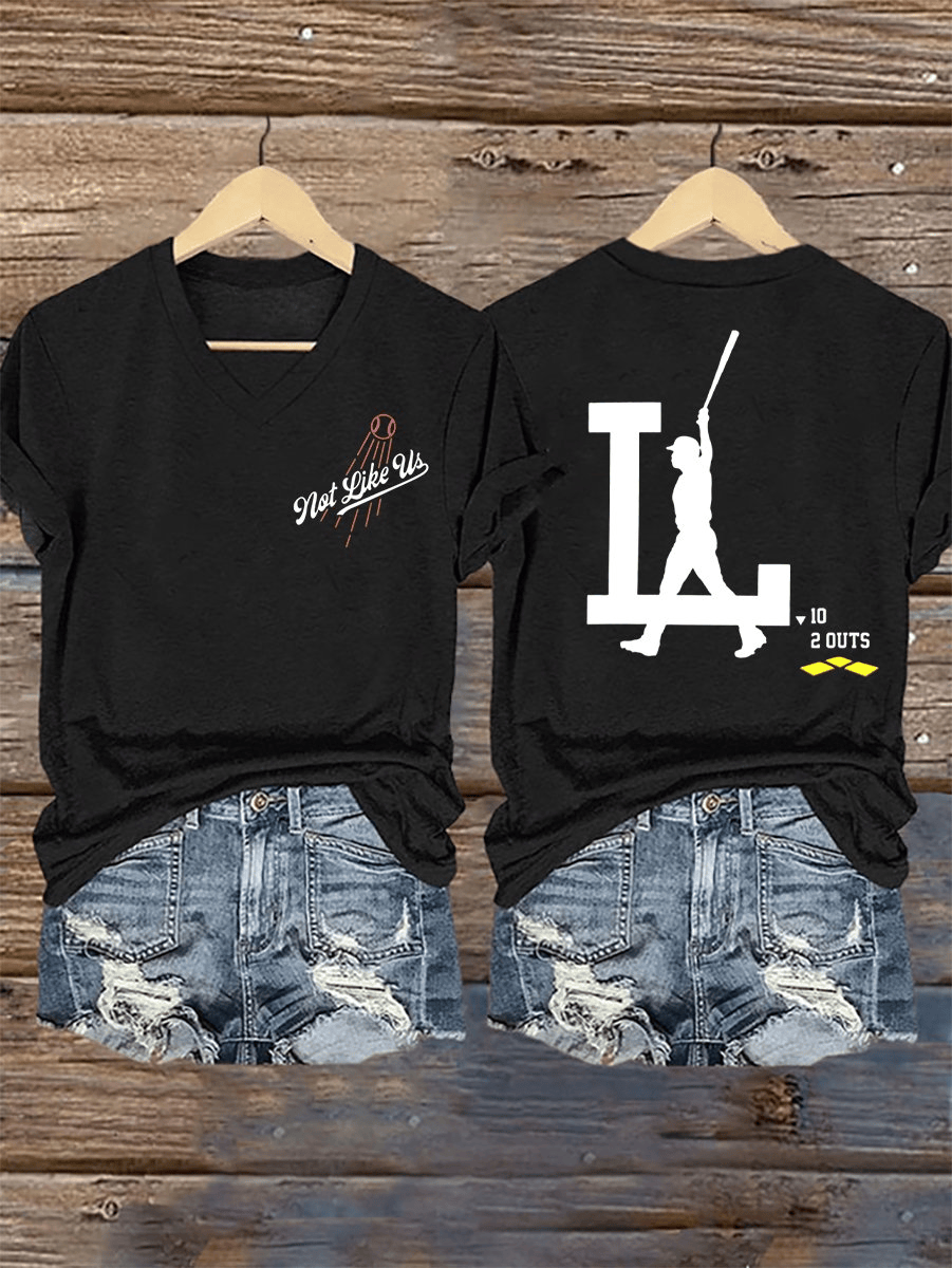 Dodger Championship Shirt Not Like Us Tee Women's Baseball Print T-Shirt Dodger Merch