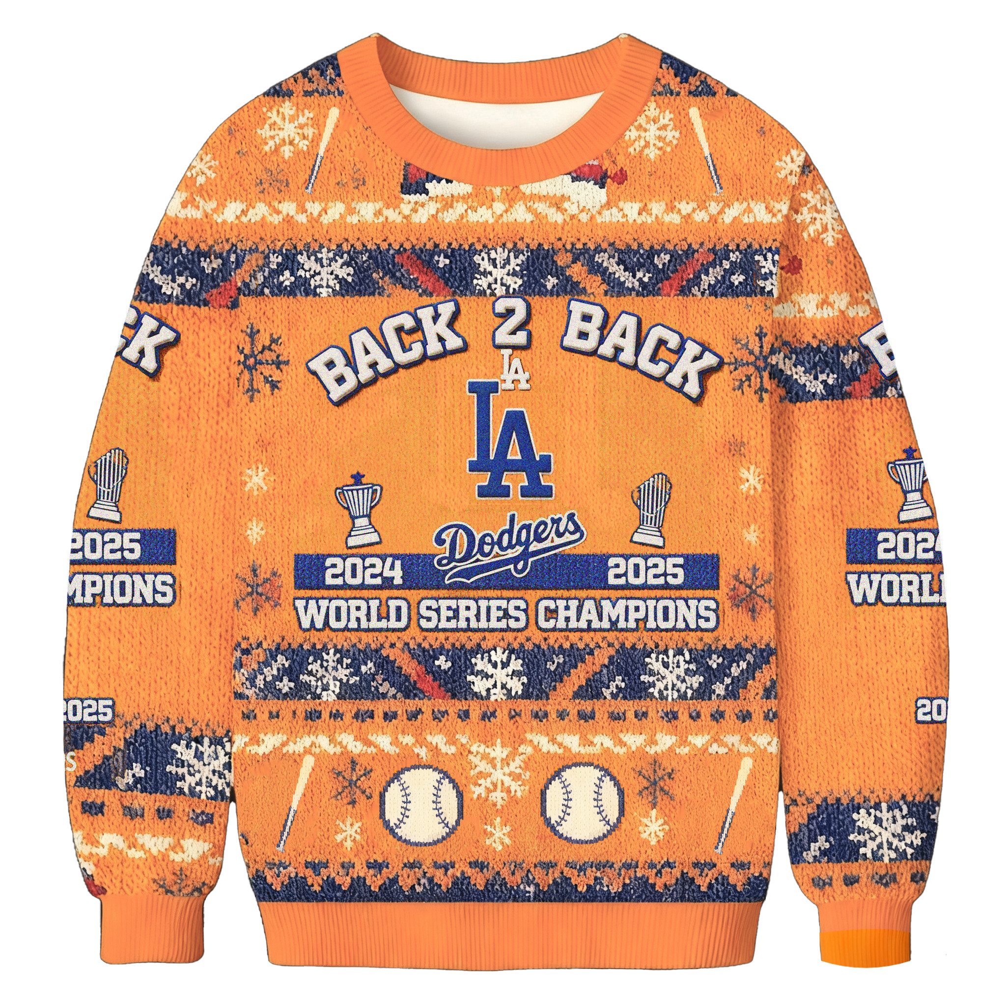 Dodgers Back 2 Back World Series Champs Ugly Sweater Xmas Clothing Football Lover Gifts