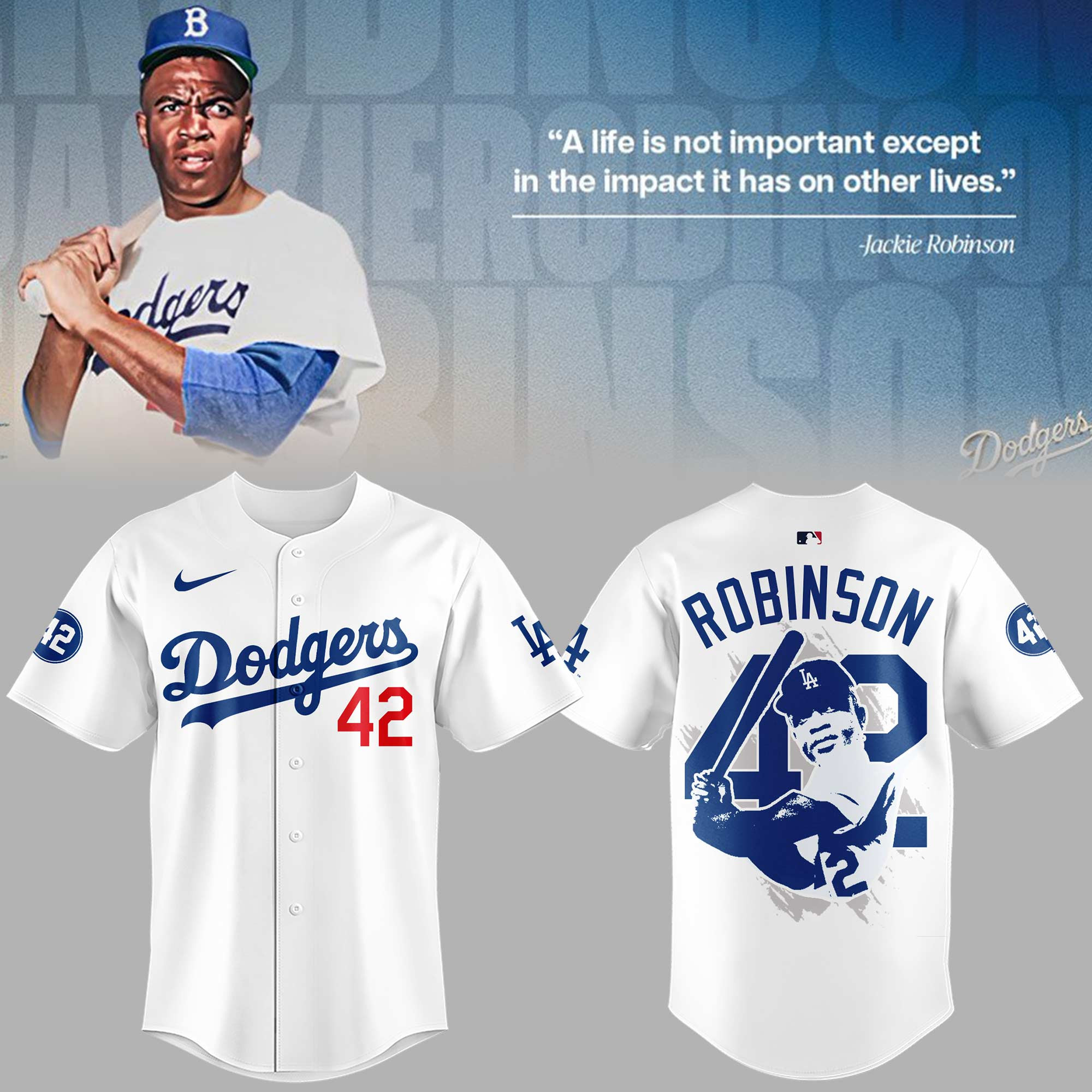Dodgers Baseball Honoring Jackie Robinson 42 Jersey Baseball Father'S Day Gifts