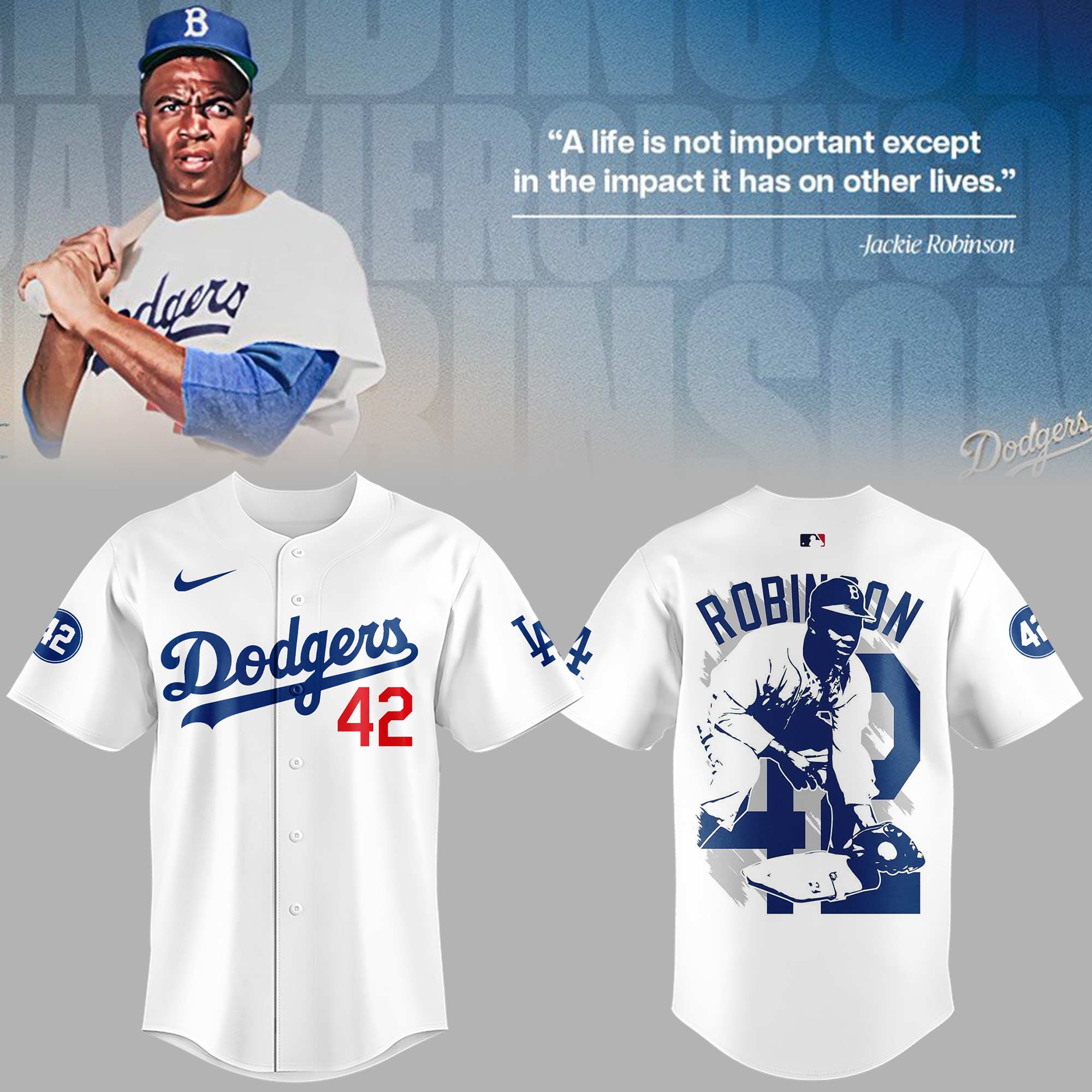 Dodgers Baseball Honoring Jackie Robinson 42 Jersey Baseball Mom Gifts