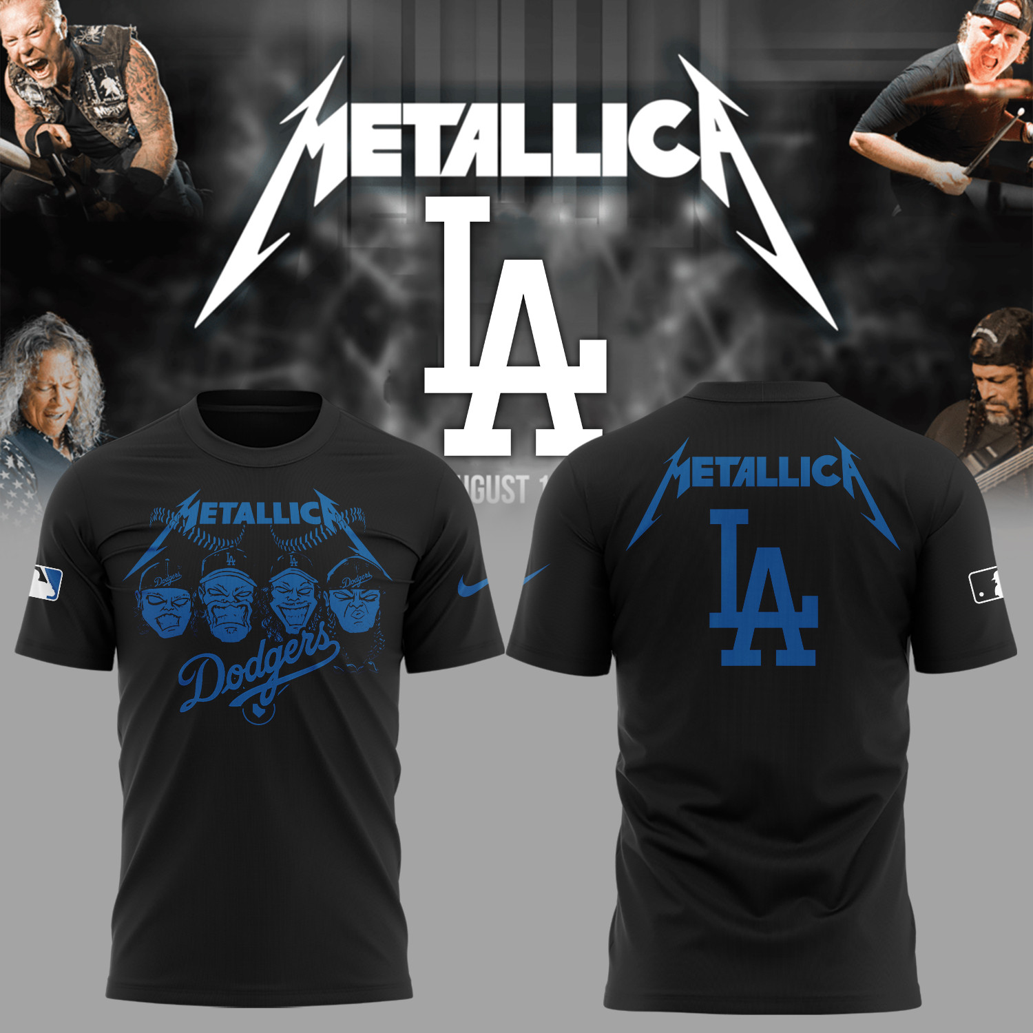 Dodgers Baseball Metallica Night T-Shirt Gift Ideas For Baseball Fans