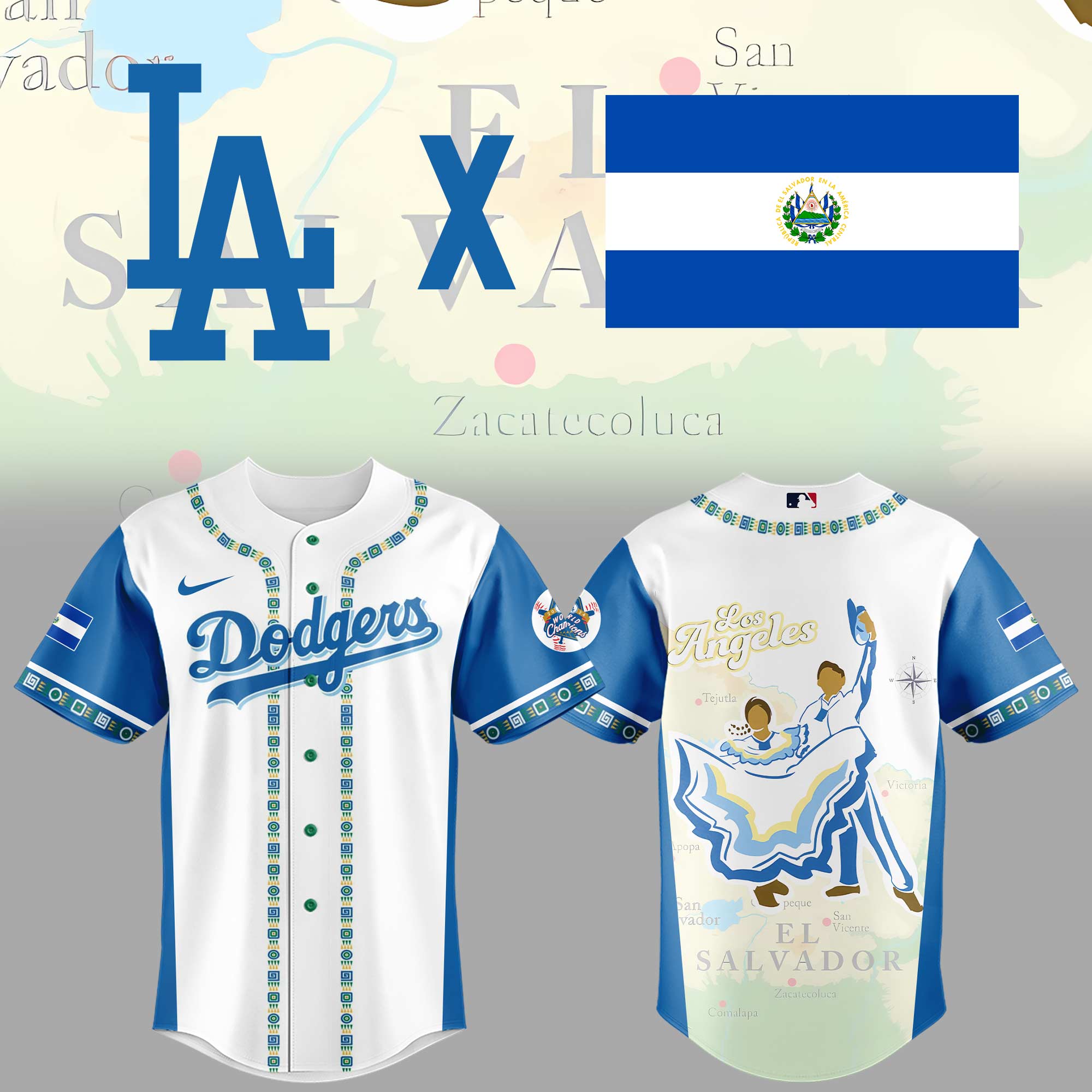 Dodgers Baseball Salvadoran Heritage Night Jersey Gifts For Baseball Players