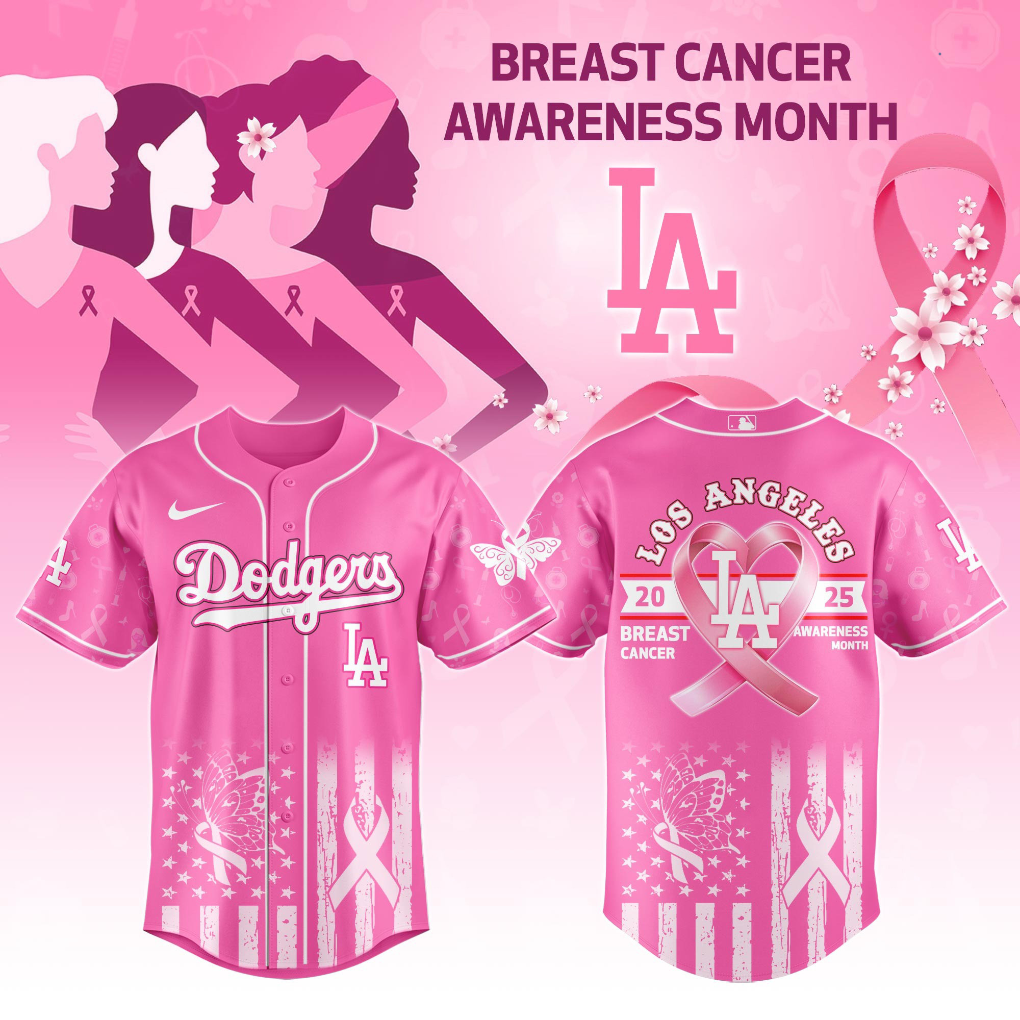Dodgers Breast Cancer Awareness Month Limited Edition Jersey Best Gifts For Baseball Fans