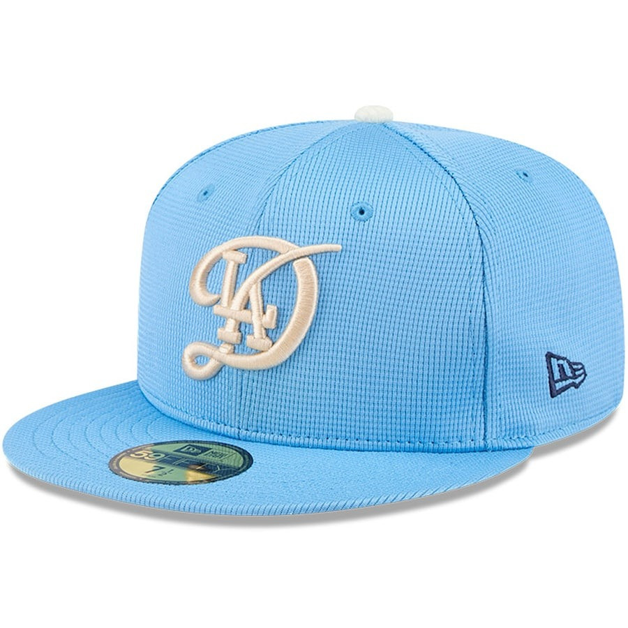 Dodgers City Connect Hat Los Angeles Dodgers Light Blue Batting Practice 59Fifty Fitted Cap
