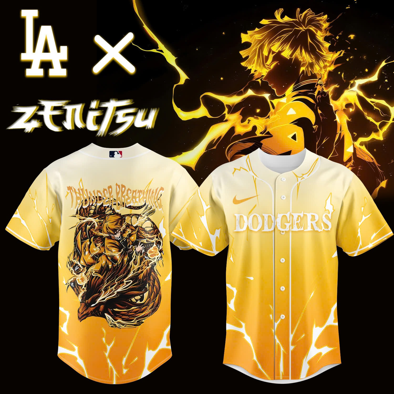 Dodgers Demon Slayer NBA Jersey Dodgers Zenitsu Fan Merch Best Gift For Sports Fans