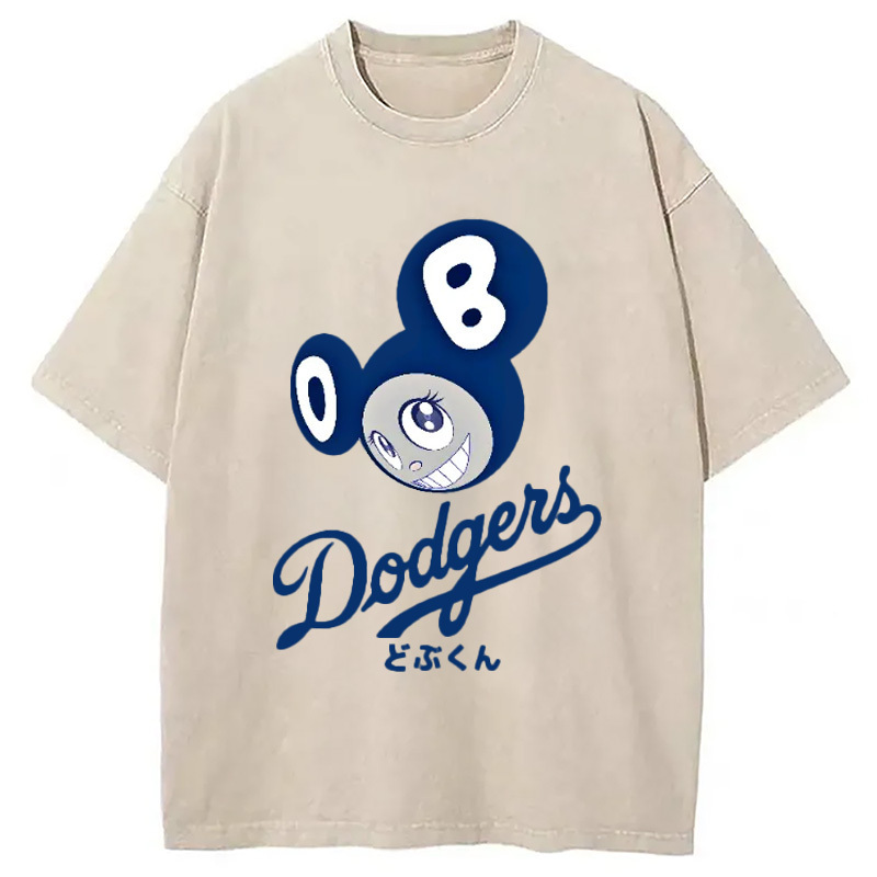 Dodgers Japan Sunflower TM Vintage Washed T-Shirt Soft Cotton Daily Wear Tee Gifts For BFF