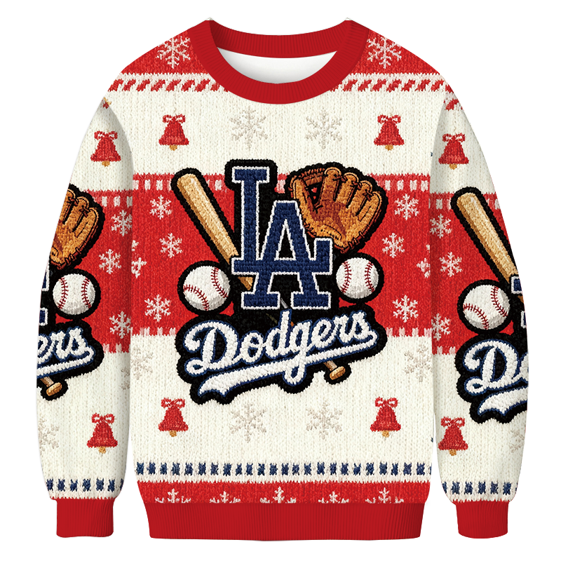 Dodgers LA Red Christmas Ugly Sweatshirt Christmas Gift For Family