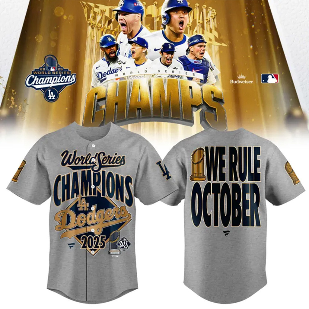 Dodgers We Rule October Jersey LA Dodgers Fanatics Steel 2025 World Series Champions Jersey Dodgers We Rule October Jersey LA Dodgers Fanatics Steel 2025 World Series Champions Jersey