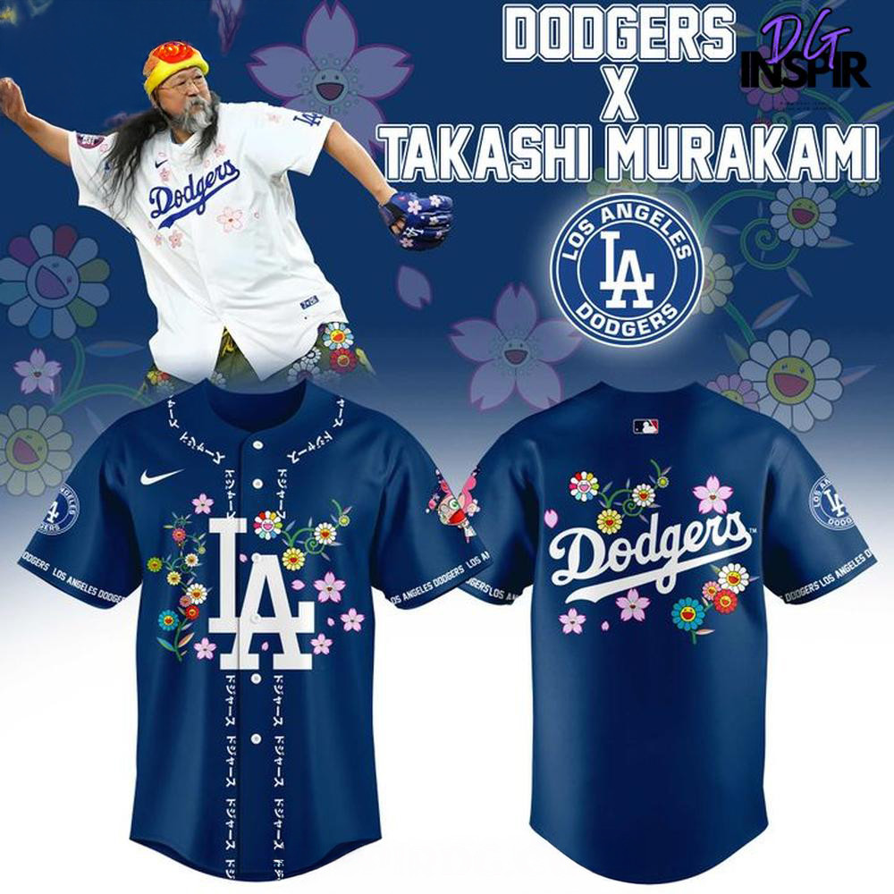 Dodgers x Takashi Murakami 2025 MLB Blue Jersey Gift For Dodgers Fans