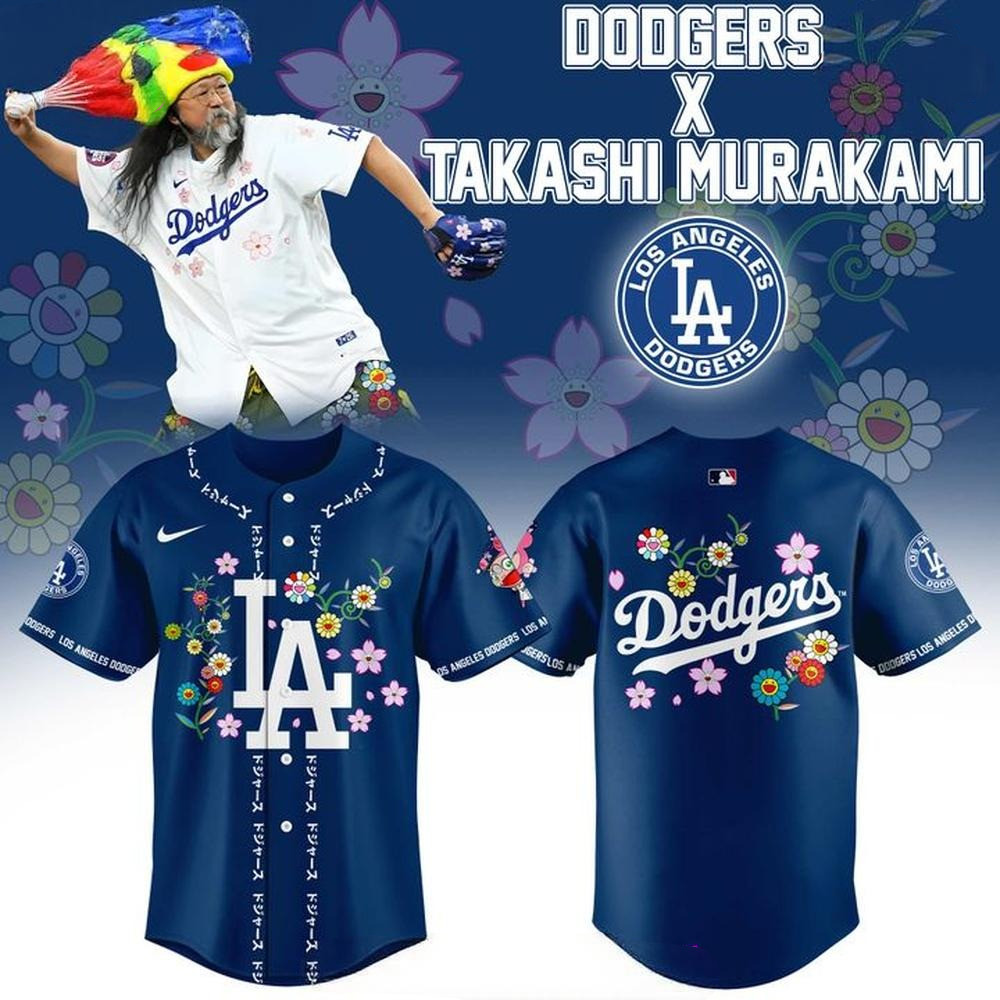 Dodgers x Takashi Murakami 2025 MLB Blue Jersey Presents For Baseball Lovers