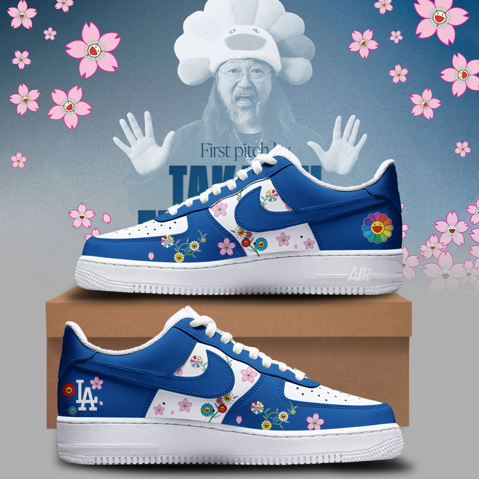 Dodgers x Takashi Murakami Japanese Heritage Night AF1 Sneakers Gifts For Fans