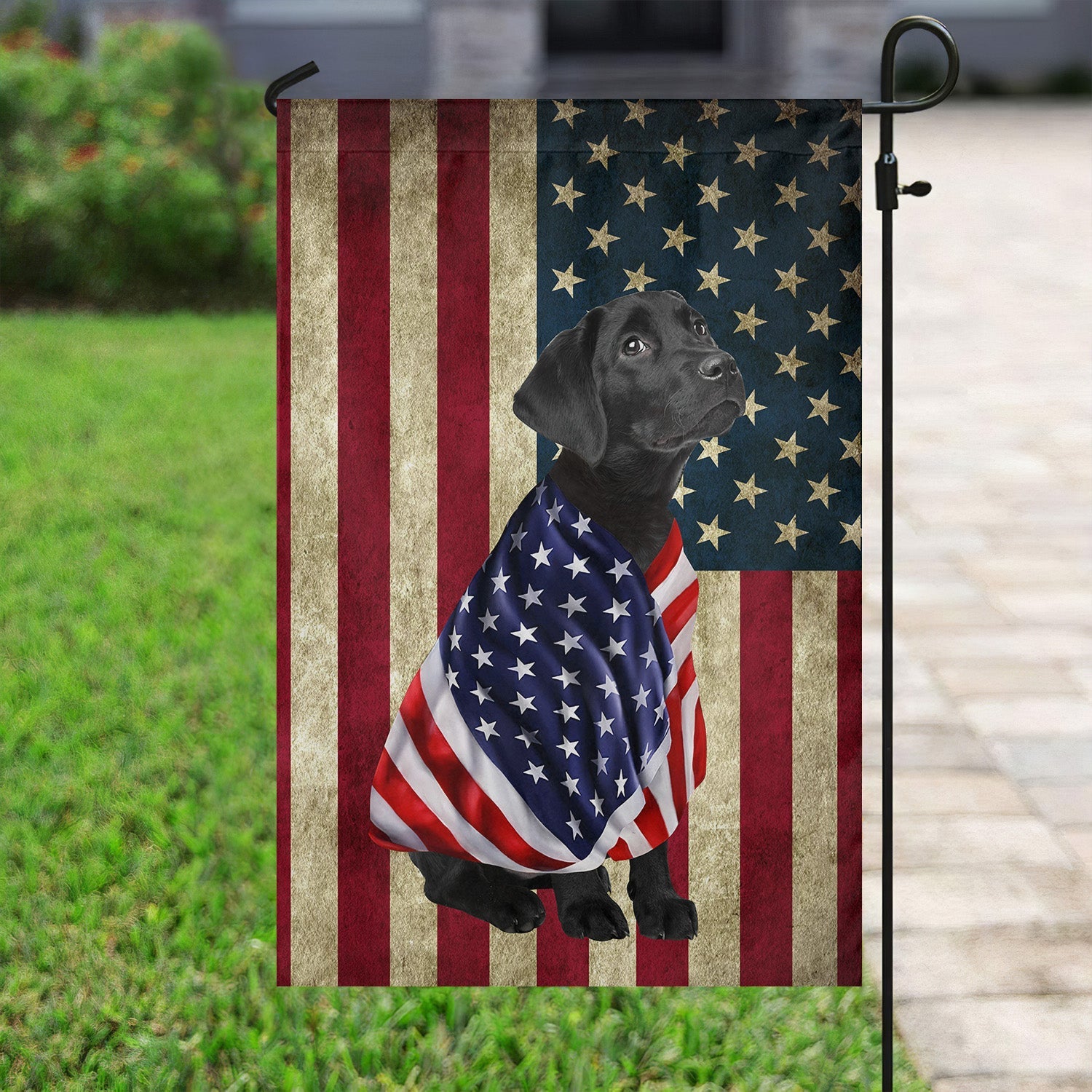 Dog American Flag Labrador With A Us Flag Animal Themed Gift For Dog Owners
