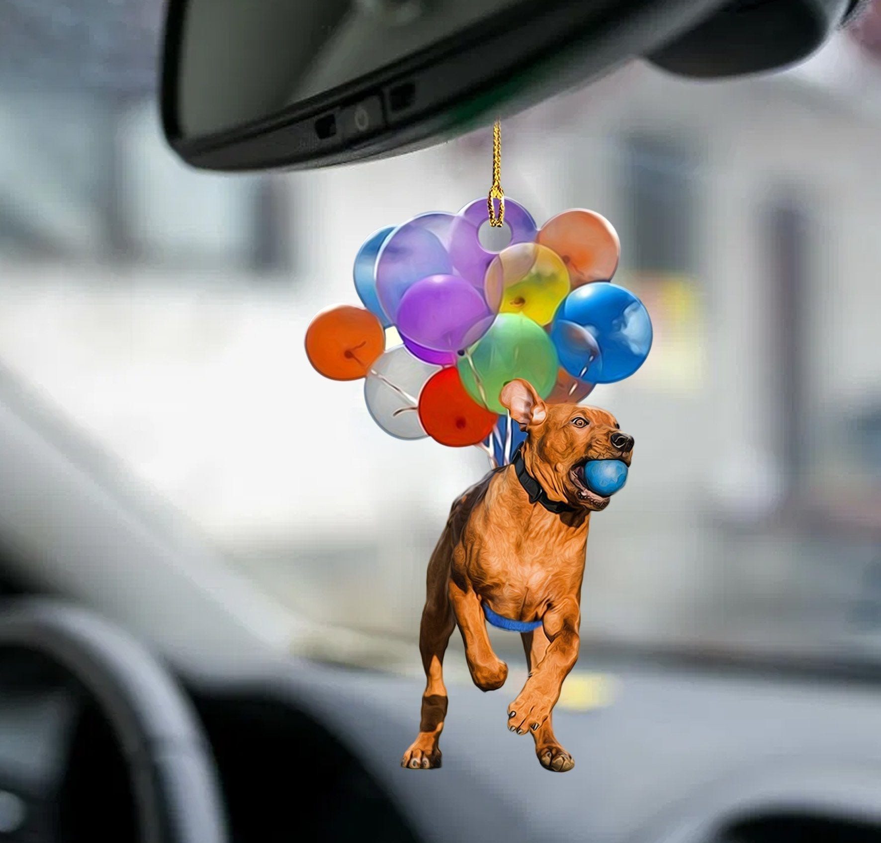Dog Balloon Ornaments Rhodesian Ridgeback Fly With Bubbles Car Hanging Ornament Lasfour
