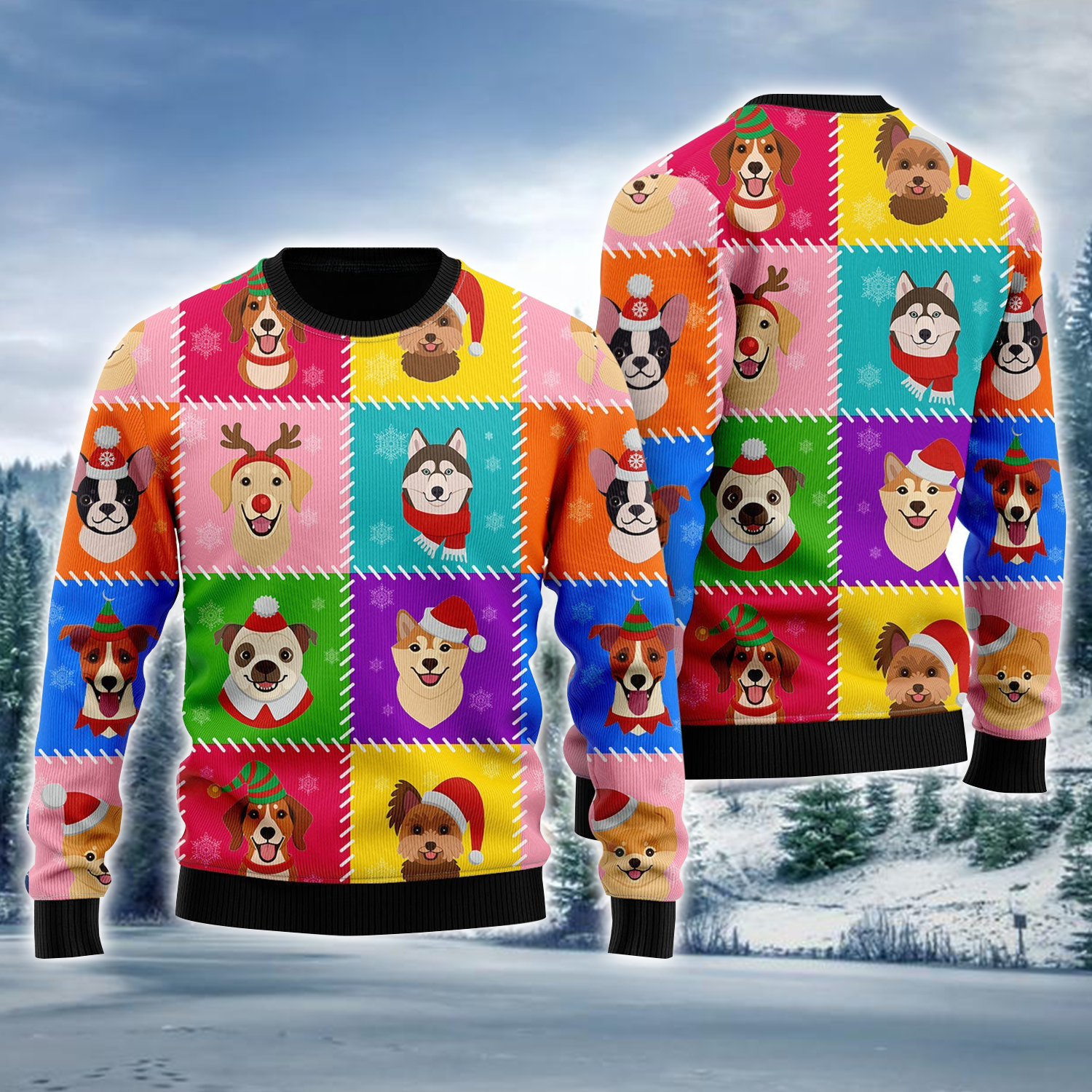 Dog Breeds Face Ugly Holiday Jumper Winter Clothes Christmas Gift Ideas For Dog Owners