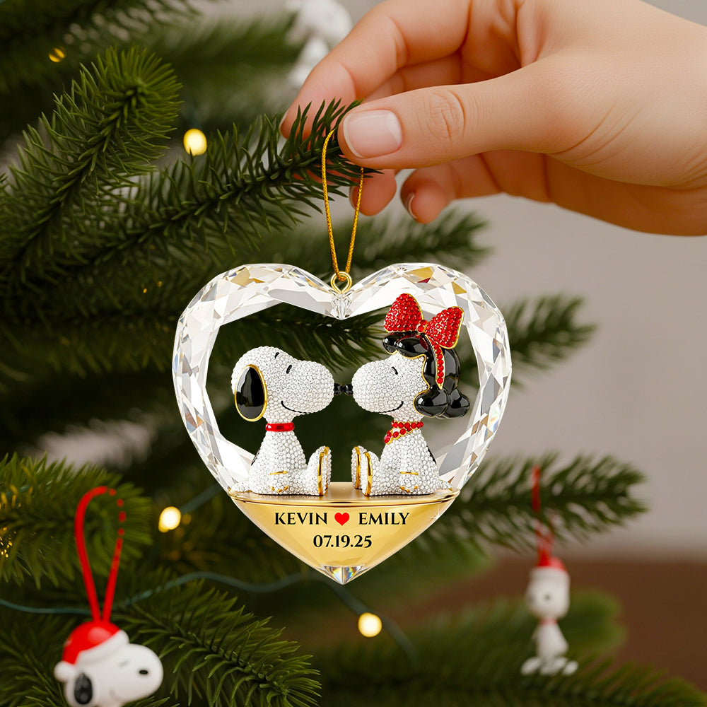 Dog Couple Christmas Ornament - Personalized Gifts For Couple - Funny Christmas Ornament Gift