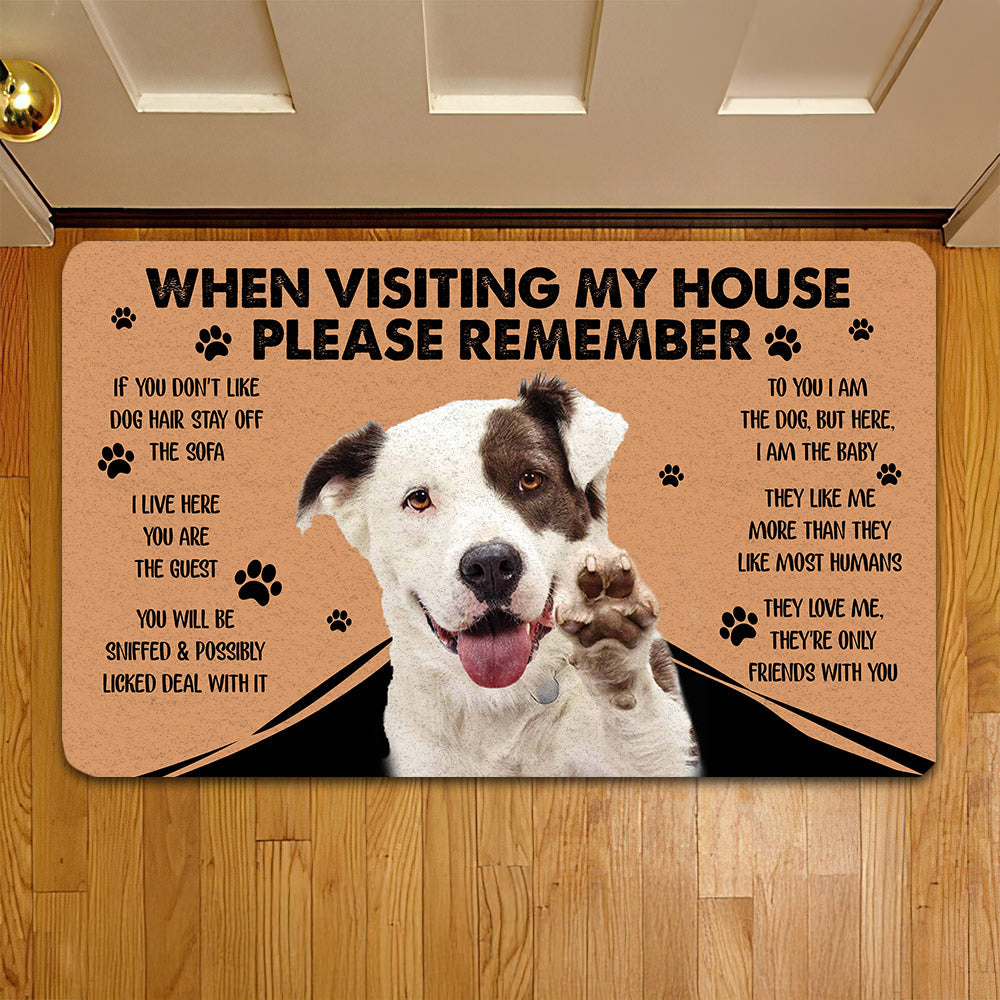 Dog Doormat Please Remember I Live Here You Arethe Guest Gift For Dog Lovers New Home Gift Housewarming Gift Dog Decor