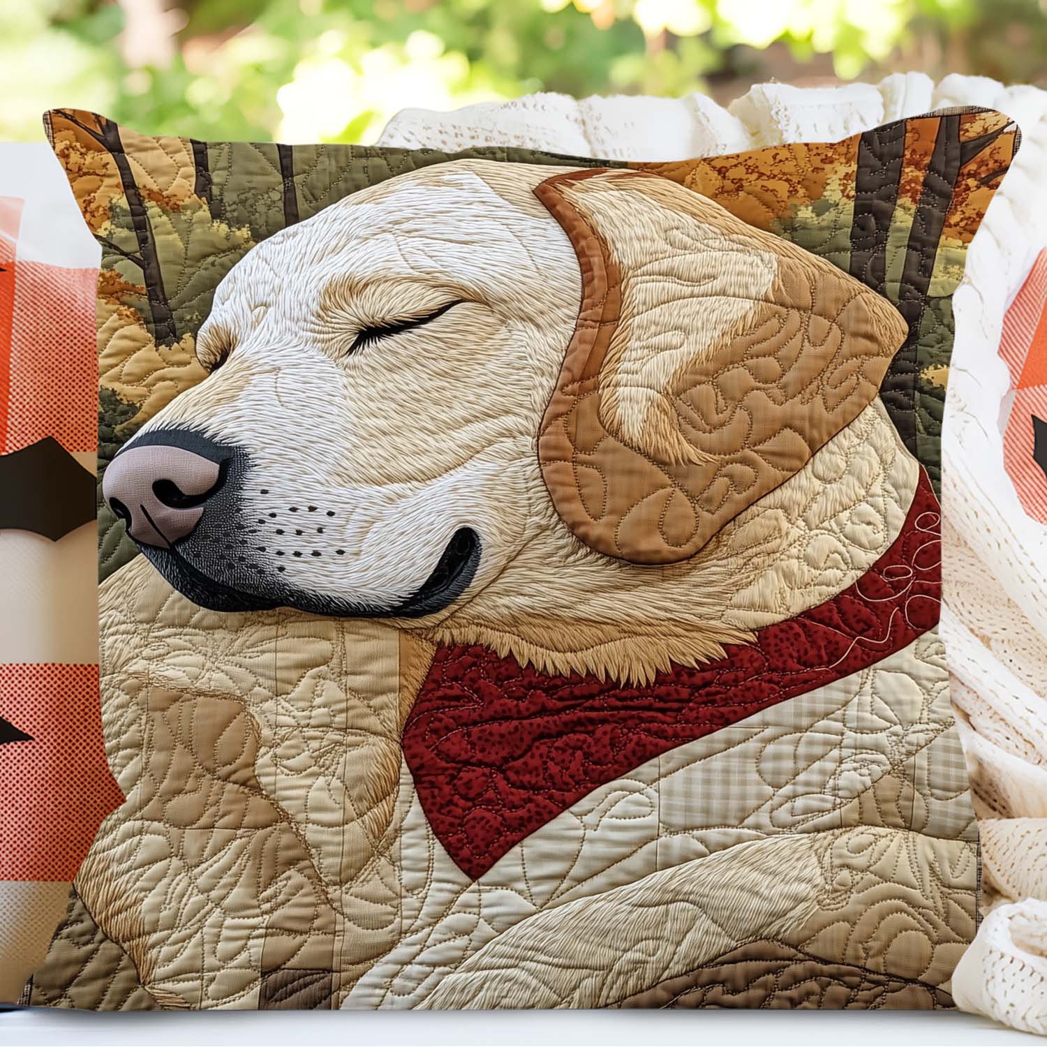 Dog Fetch In The Fields Quilted Pillow Case Animal Themed Trendy Home Decor Dog Lover Gifts