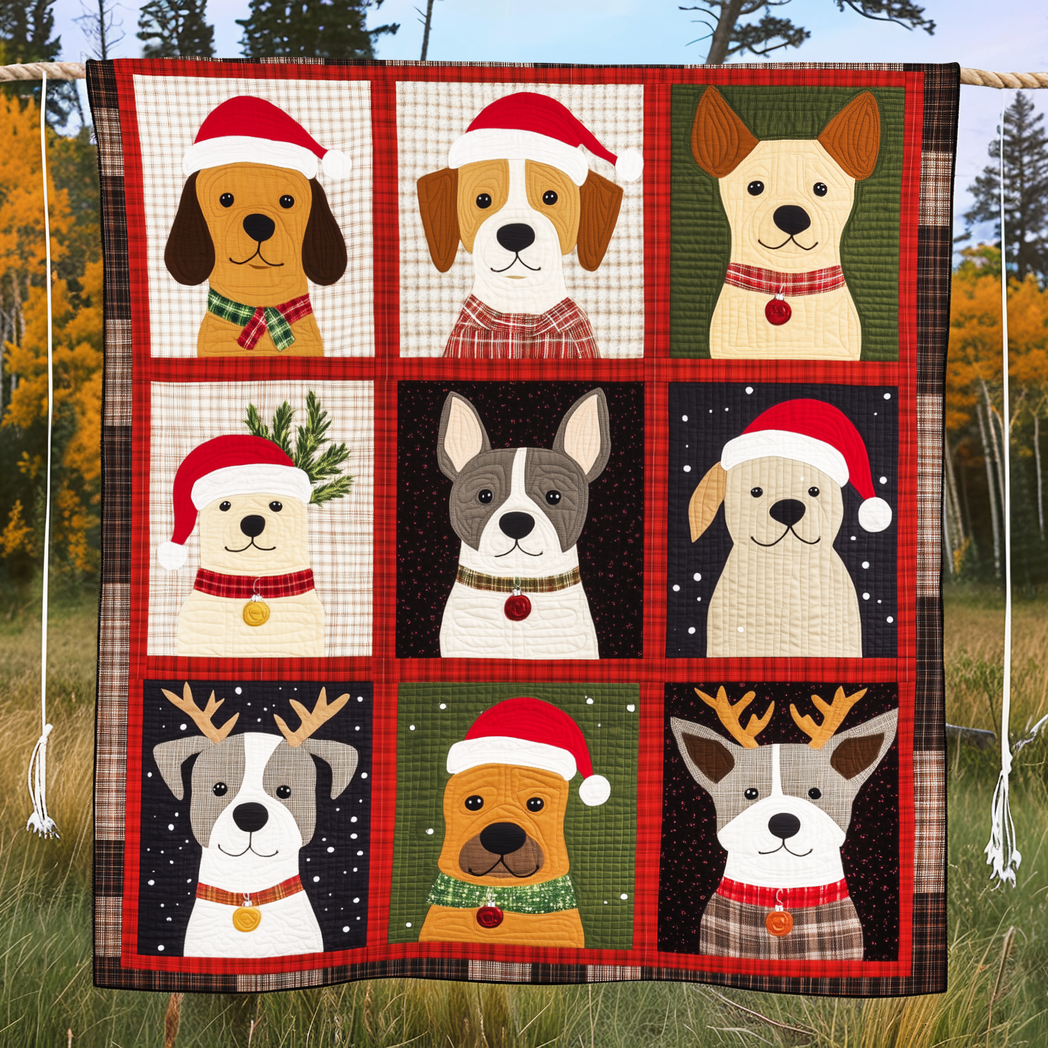 Dog Holiday Delight Quilted Blanket Good Gifts For New Dog Owners