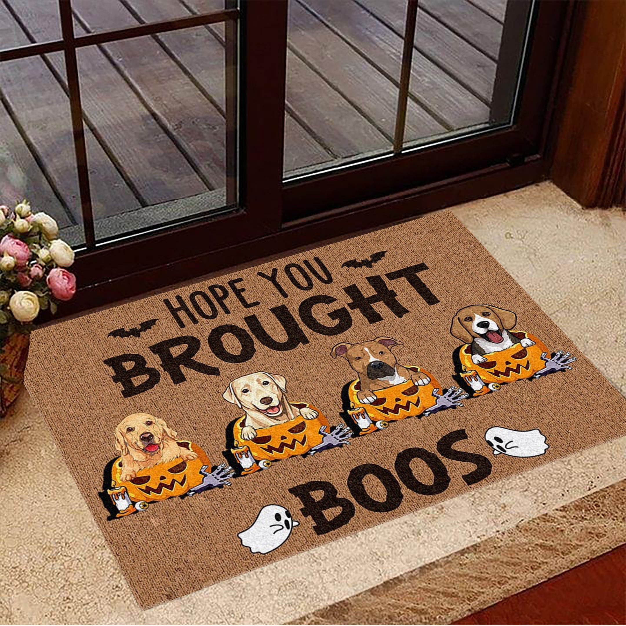 Dog Hope You Brought Boos Doormat Halloween Welcome Mat Gift Ideas For Dog Lovers