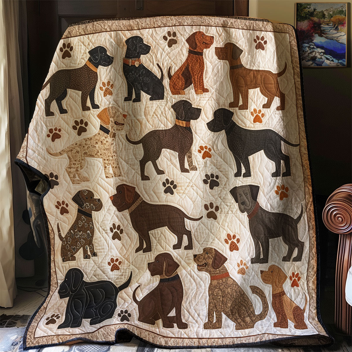 Dog Lovers Quilt Blanket King Size Blanket Good Gifts For Dog Lovers