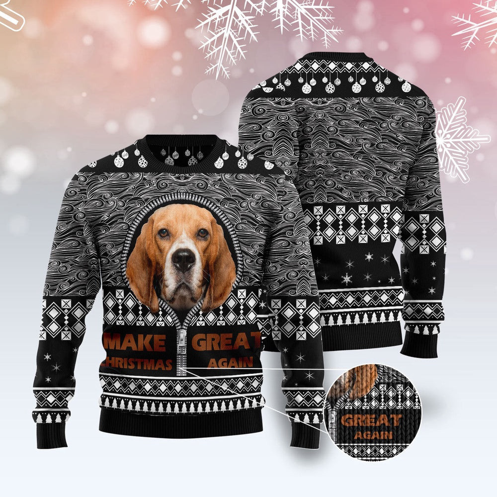 Dog Ugly Christmas Sweater Beagle Make Christmas Great Again Ugly Christmas Sweater Xmas Gifts