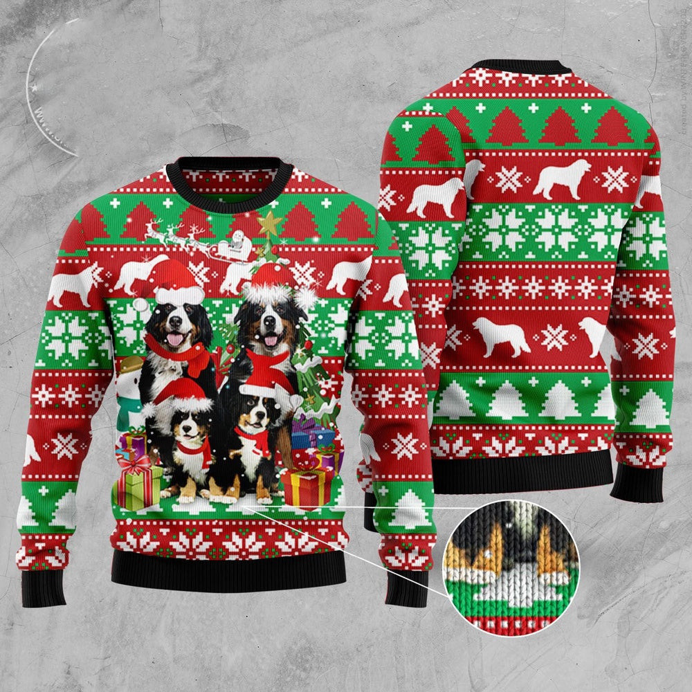 Dog Ugly Christmas Sweater Bernese Mountain Dog Family Ugly Christmas Sweater Xmas Gifts