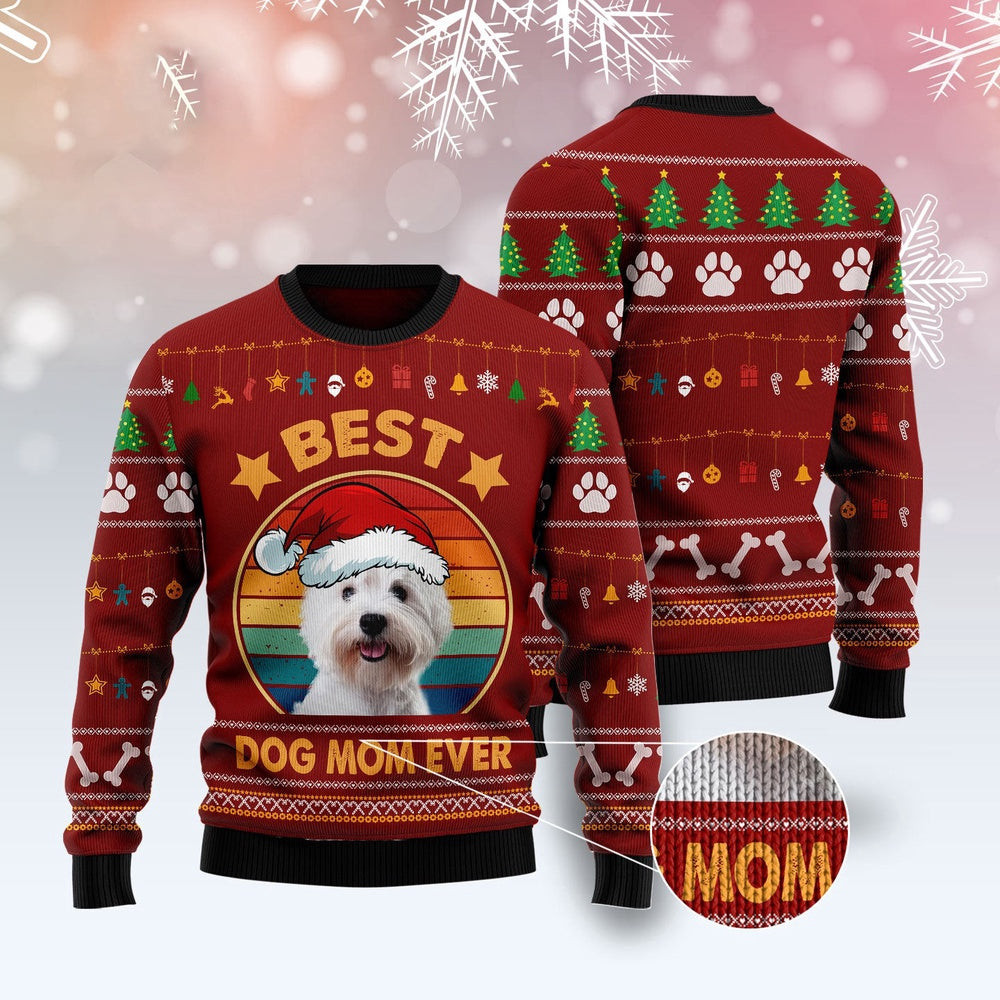 Dog Ugly Christmas Sweater Best Dog Mom Ever Ugly Christmas Sweater Xmas Gifts